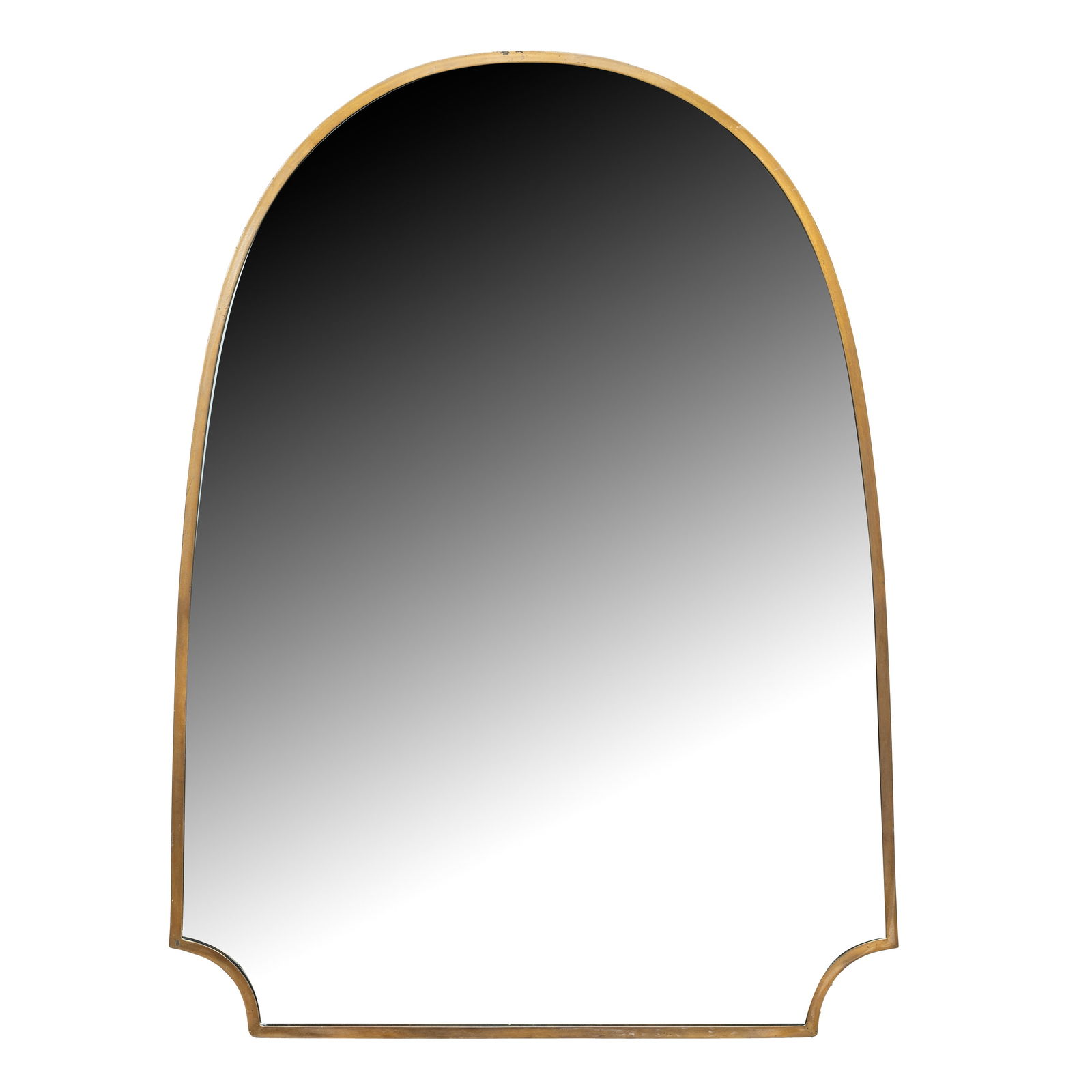 Attributed to Gio Ponti (Italian 1891-1976) Wall Mirror: Circa 1960s Brass, mirror plate, wood chip backing 81cm high x 59.5cm wide Provenance:From a private Italian collection