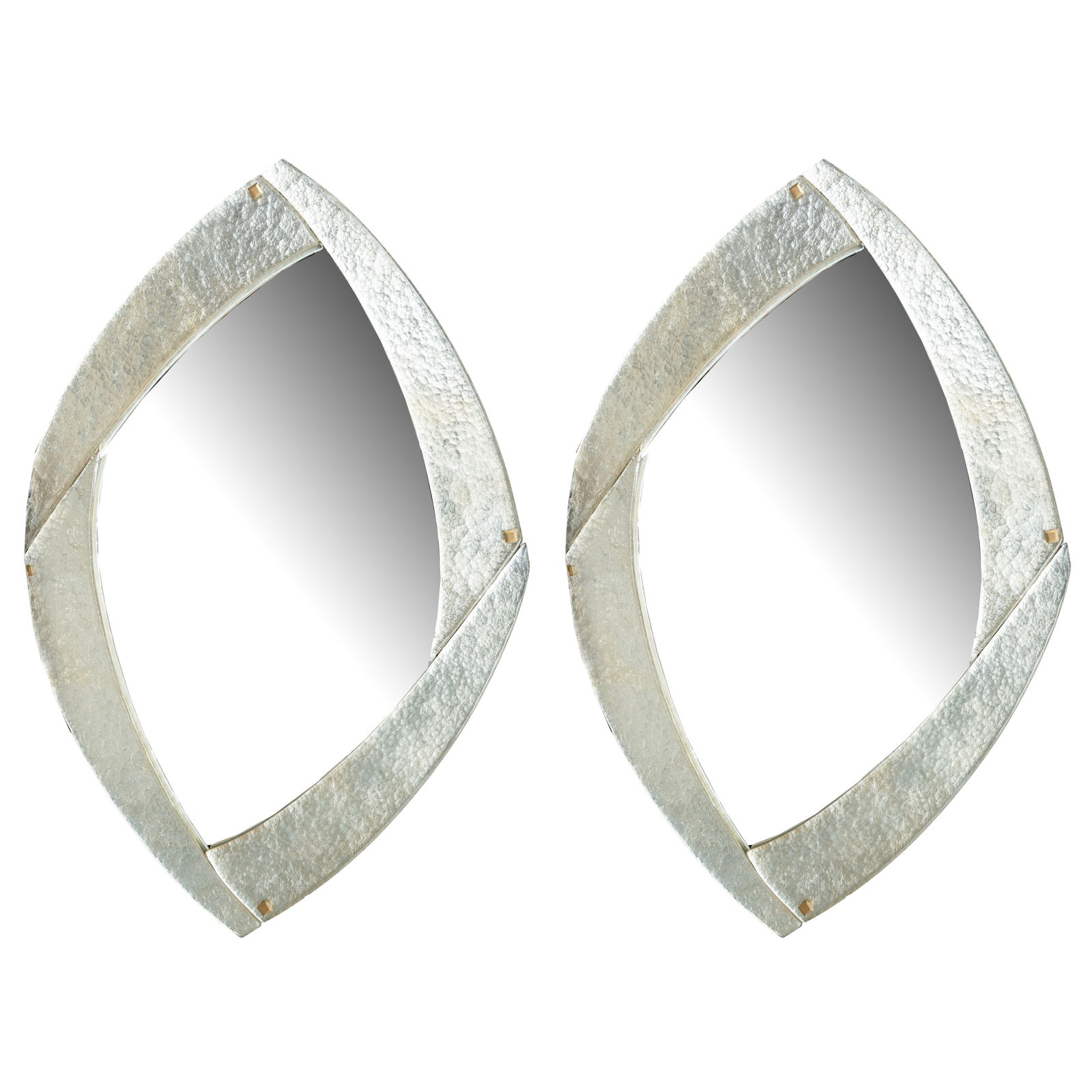 Studio Glustin, Paris Pair of Murano Wall Mirrors: 2000s Brass, glass, mirrored plate, wood backing 119cm high x 78cm wide Provenance:From a private Italian collection