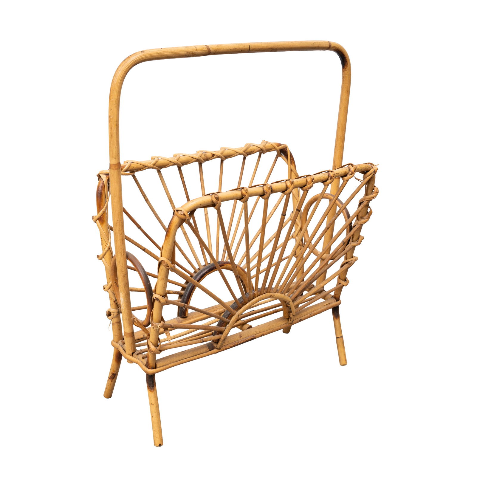 Franco Albini (Italian 1905 to 1977) Magazine rack: 1970s Rattan 53cm high x 21cm deep x 40cm wide Provenance:From a private Italian collection