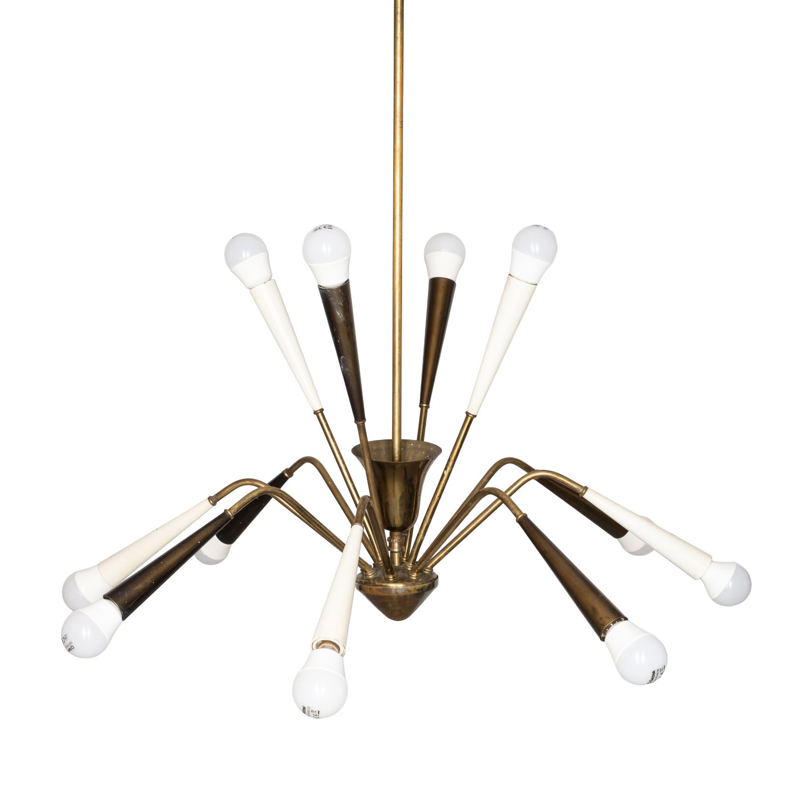 Stilux, Italy Spider Chandelier: Circa 1960s to 1970s Brass, bronze, lacquered metal 67cm long x 67cm wide Provenance:From a private Italian collection