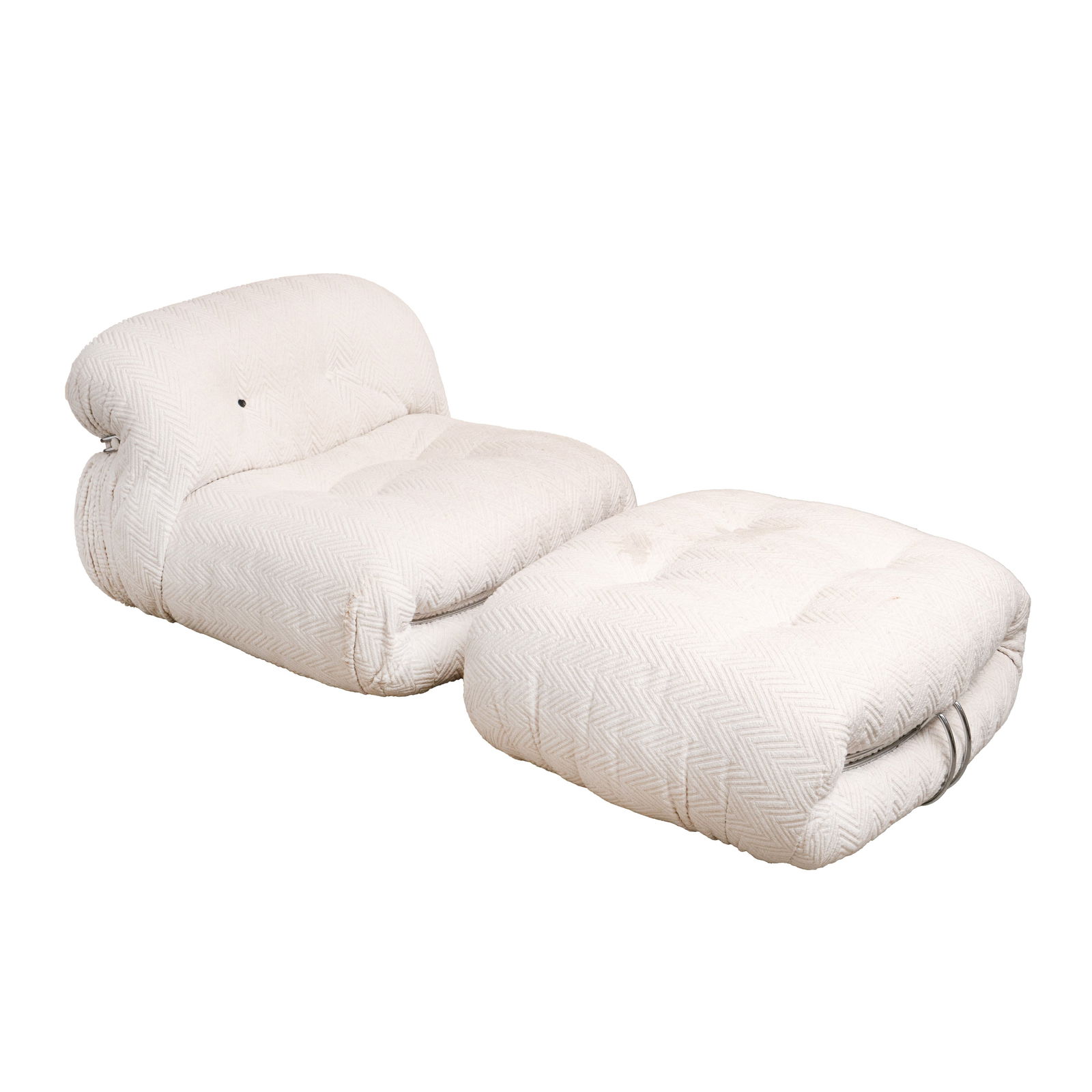 Arfa (1937-2011) and Tobia Scarpa (b.1935) for Cassina, Italy Soriana Chaise Longue and Ottoman (1 of 1)