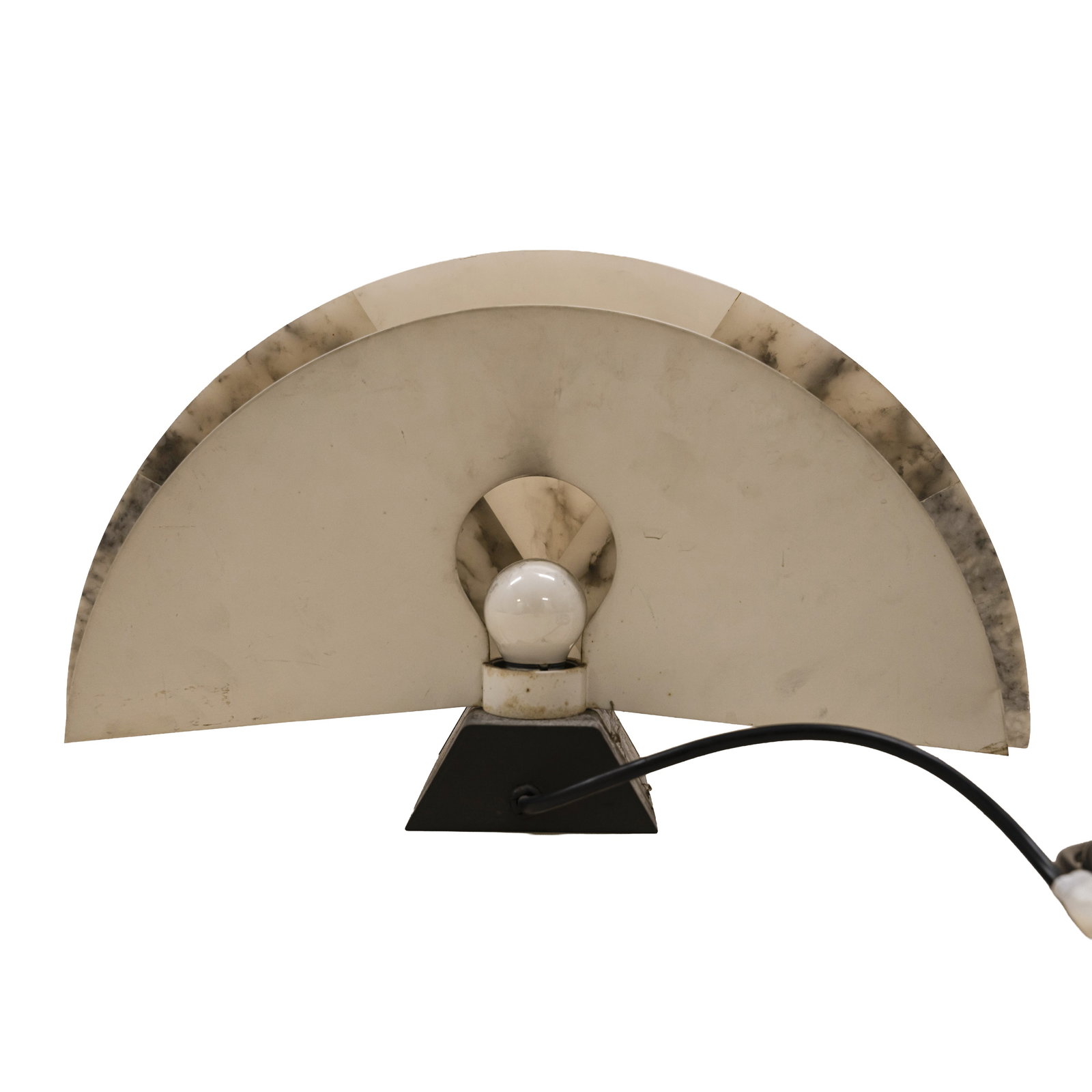 Angelo Mangiarotti (Italian, 1921-2012) for Skipper Pollux 'Ventaglio' table lamp: Circa 1987 Marble, enamelled metal 19cm high x 36cm wide x 13cm deep