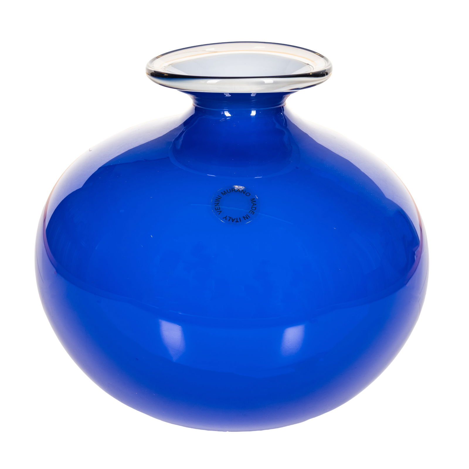 Venini, Murano, Italy Vase: 1997 Glass Etched 'Venini' to underside with applied Venini Murano label 12cm high