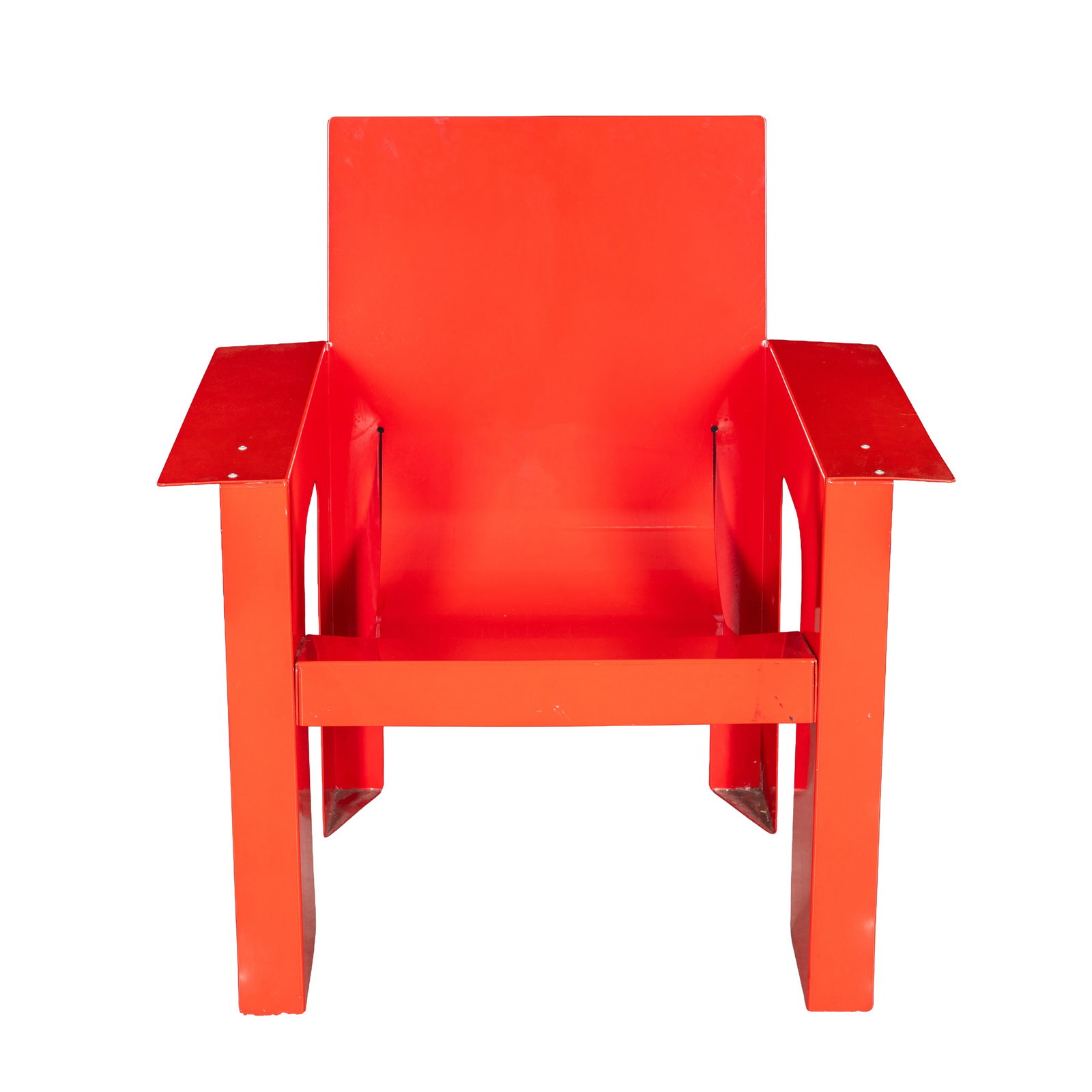 Giandomenico Belotti (Italian, 1922-2004) for Alias 'Rietveld' Armchair: Designed 1985 Enamelled metal 76cm high x 72.5cm wide x 48cm deep