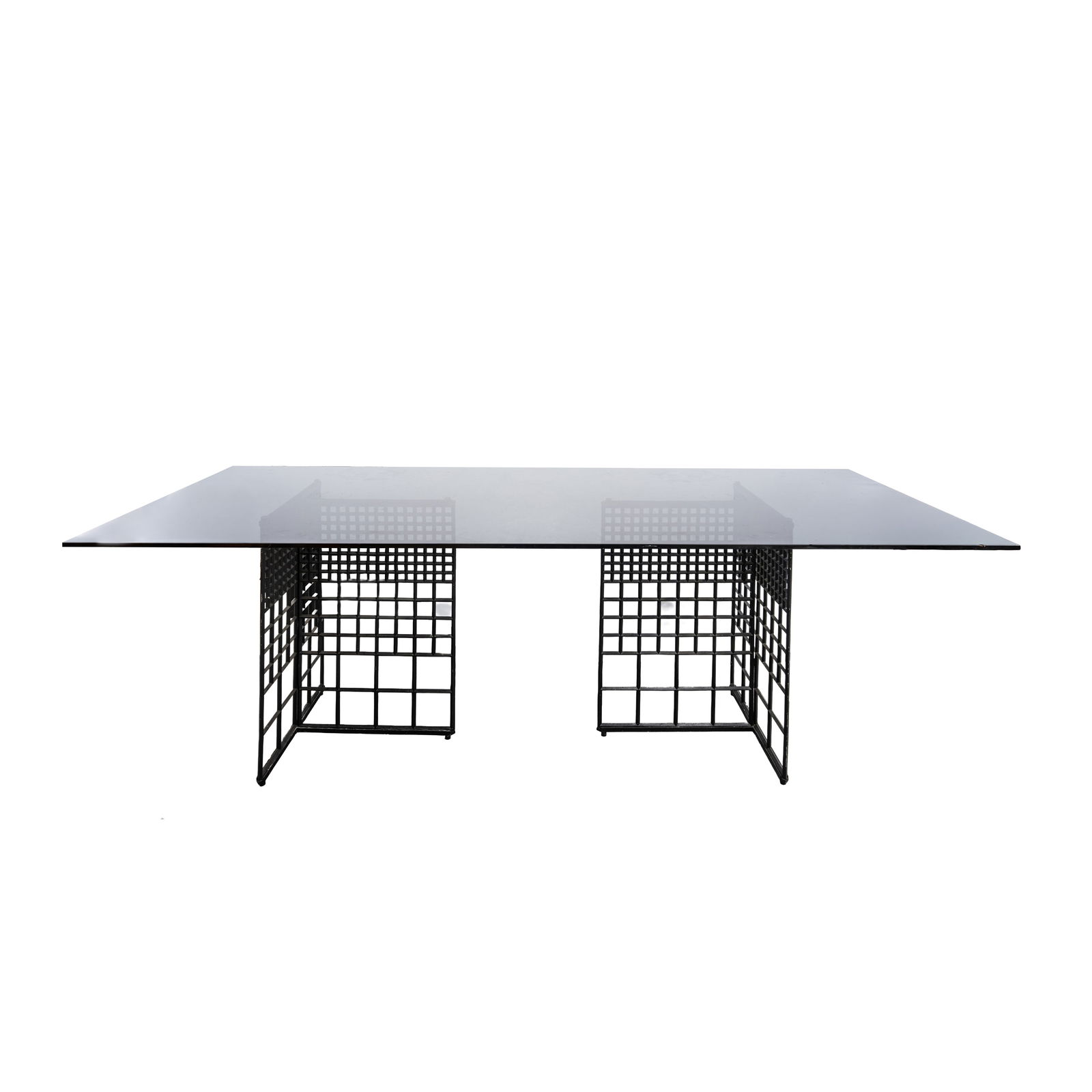 Post-modern Style, Italy Dining Table: Coated metal, glass Unmarked