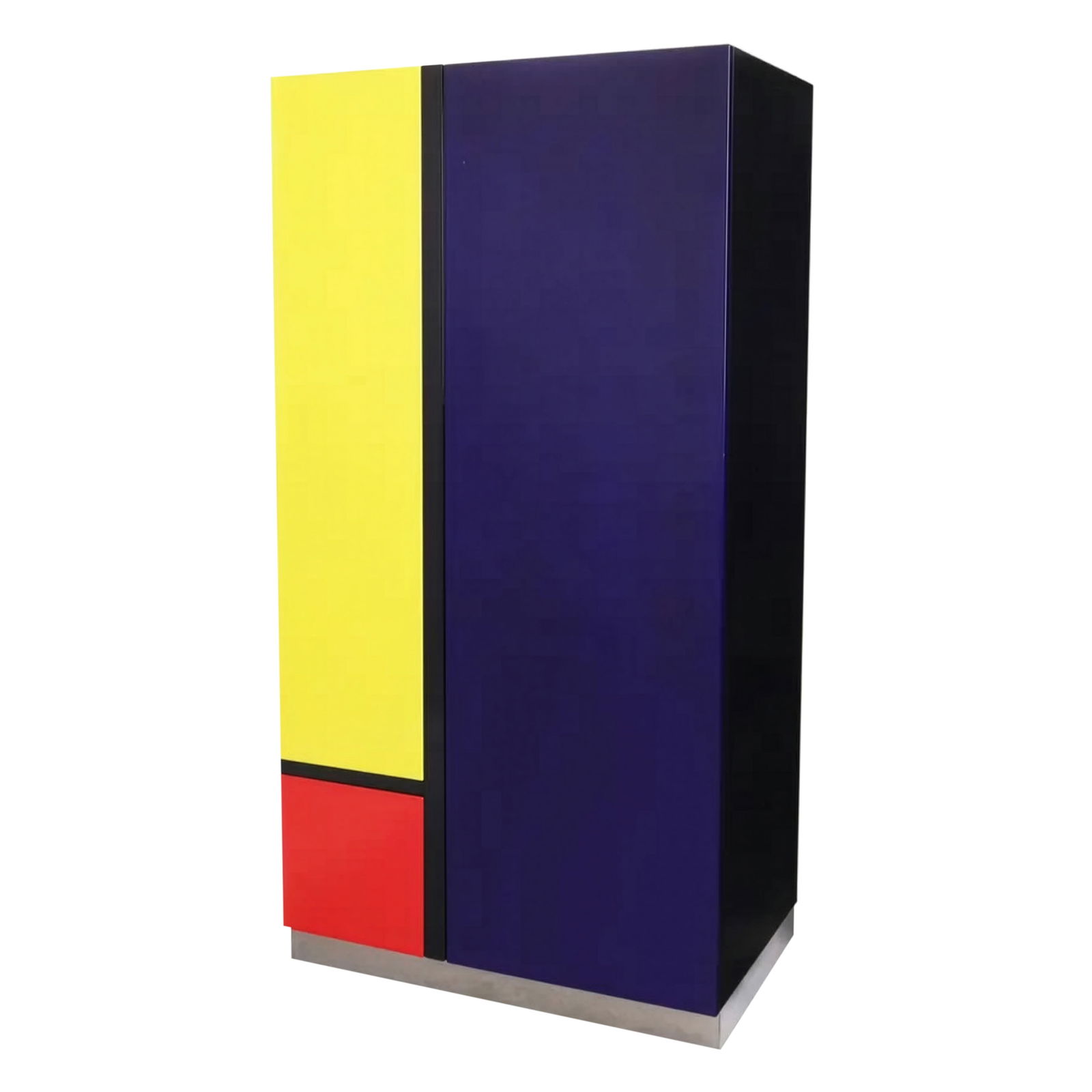 Koni Ochsner (1933-1995) for Röthlisberger Collection 'Mondrian' cabinet: 1979 Lacquered wood, steel Impressed mark to interior 'Ojeckt 3 NR, 20 1979' 163cm high, 83cm wide, 54cm deep