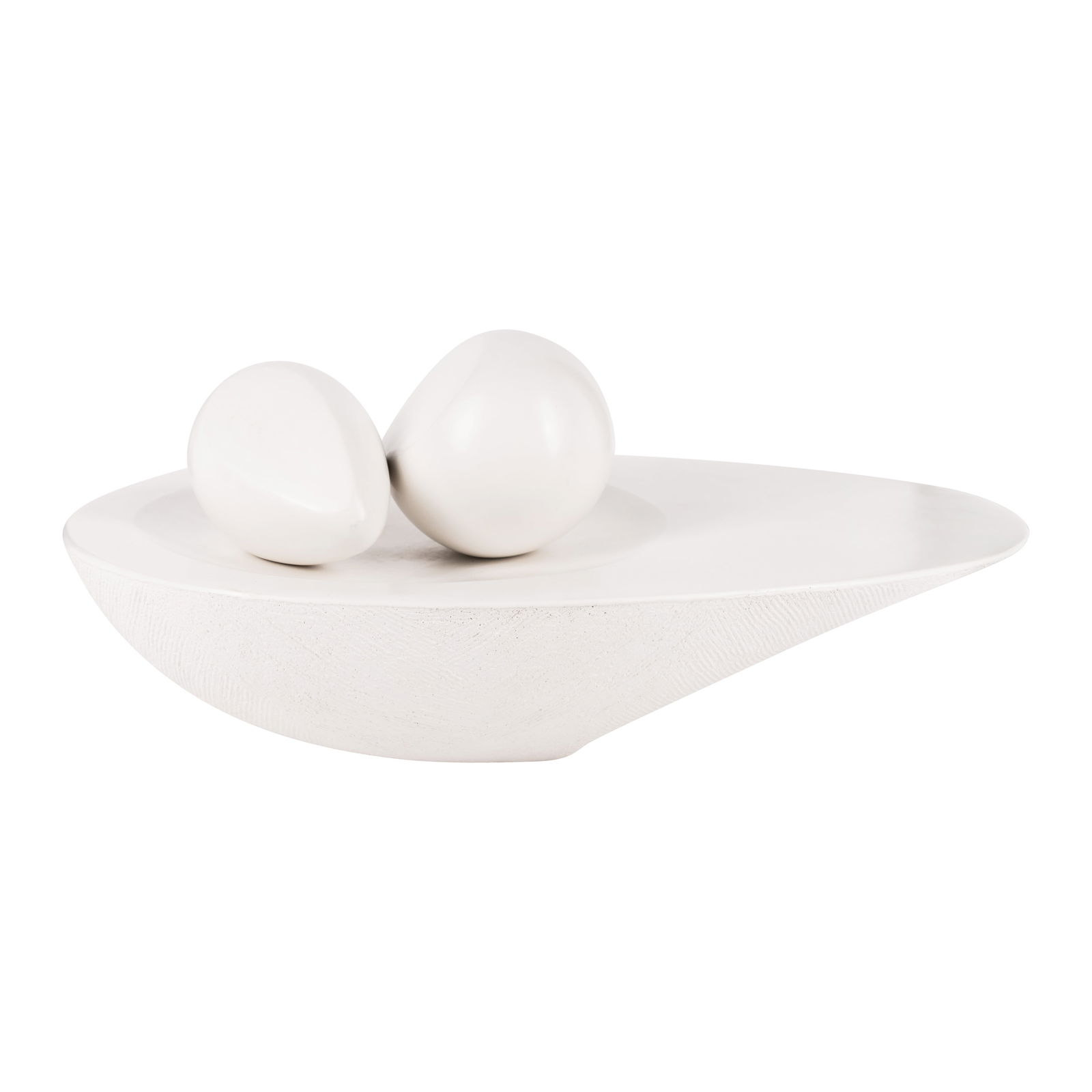 § Antonia Salmon (British b.1947) Untitled sculpture (in three parts): Purchased 1997 Burnished stoneware with textured exterior Incised 'AS' mark 36cm wide x 24.5cm deep x approx 12cm high Literature Ceramic Review, 1997, page 167