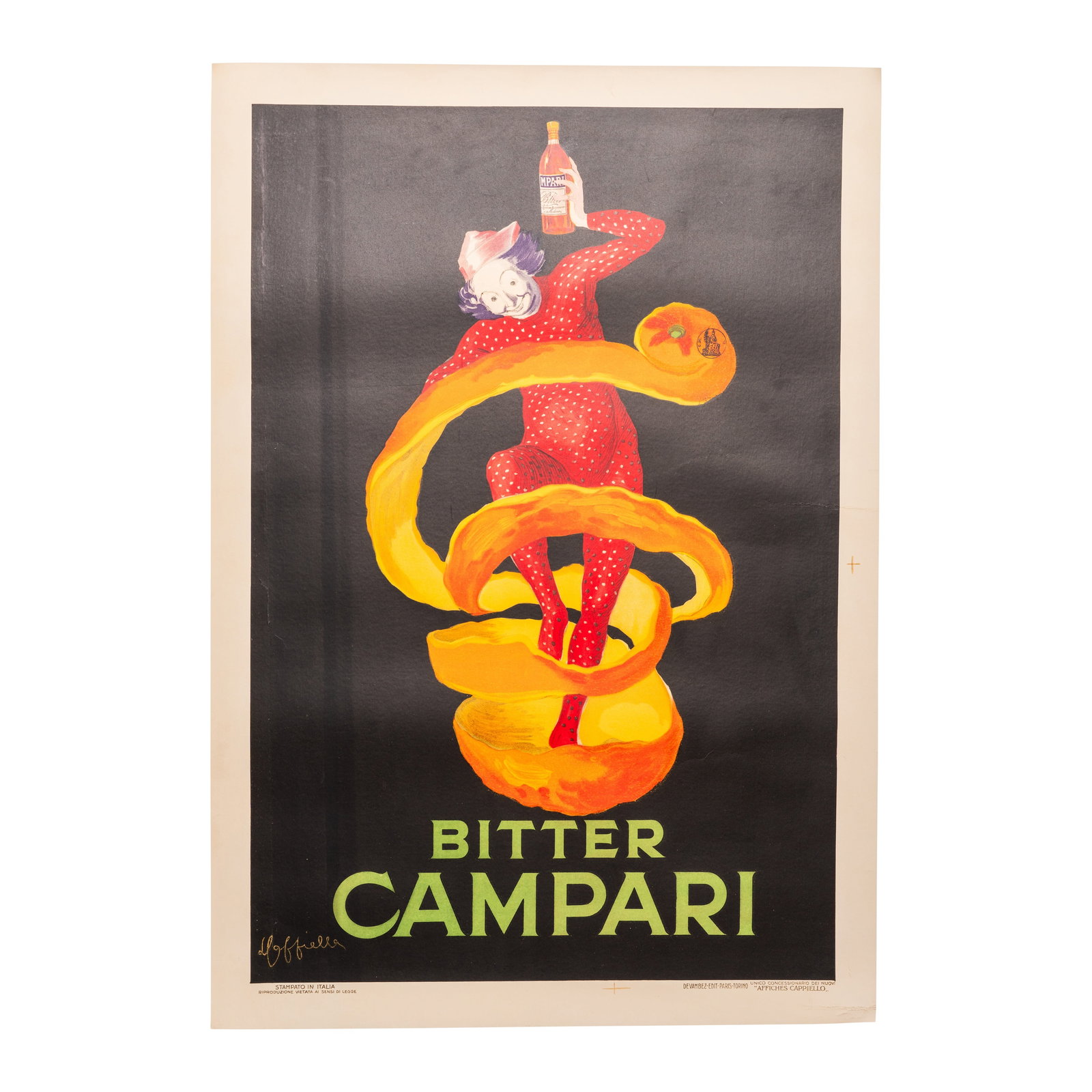 Leonetto Cappiello (French 1875-1942) Campari poster: Circa 1921 Lithographic poster, linen backed 100cm high x 79cm wide