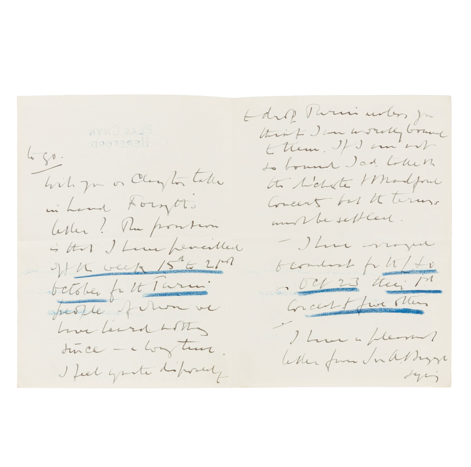 Elgar (Eldgar) Autograph letter signed ("EE") - 2