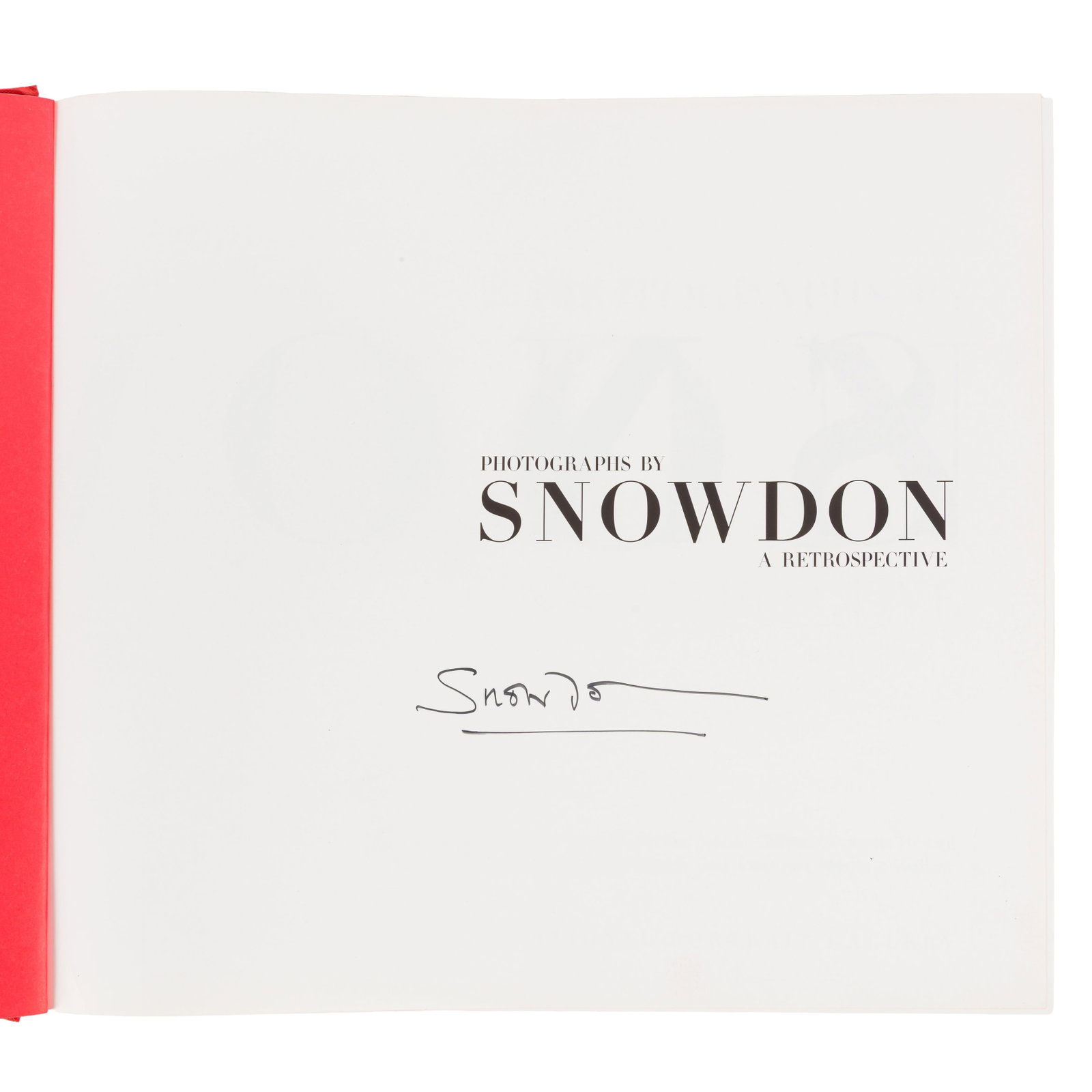 Snowdon (Tony Armstromng-Jones, Earl of) Signed books - 2