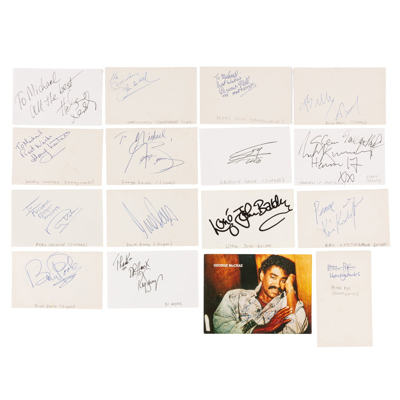 Autograph Collection.- Music Interest Signed cards and photograph - 2
