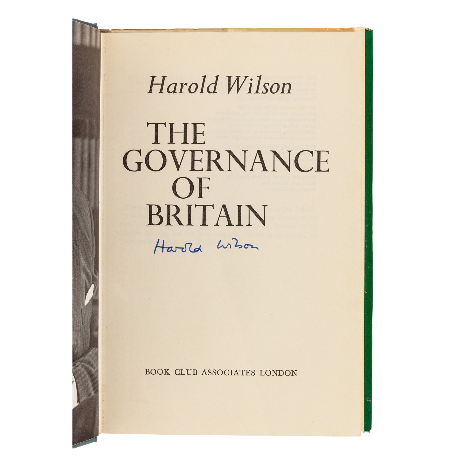Wilson (Harold) The Governance of Britain, signed - 2