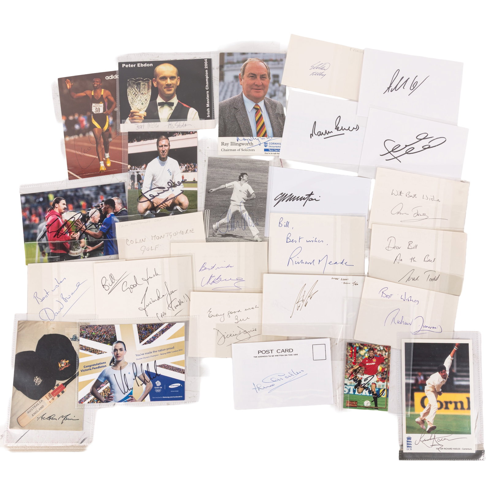 Autograph Collection.- Sport Interest Signed photographs and cards: Autograph Collection.- Sport Interest Signed photographs and cards Collection of photographs and cards signed by various prominent sport figures, including: Peter Ebdon, Kriss Akabusi, Victoria Pendle