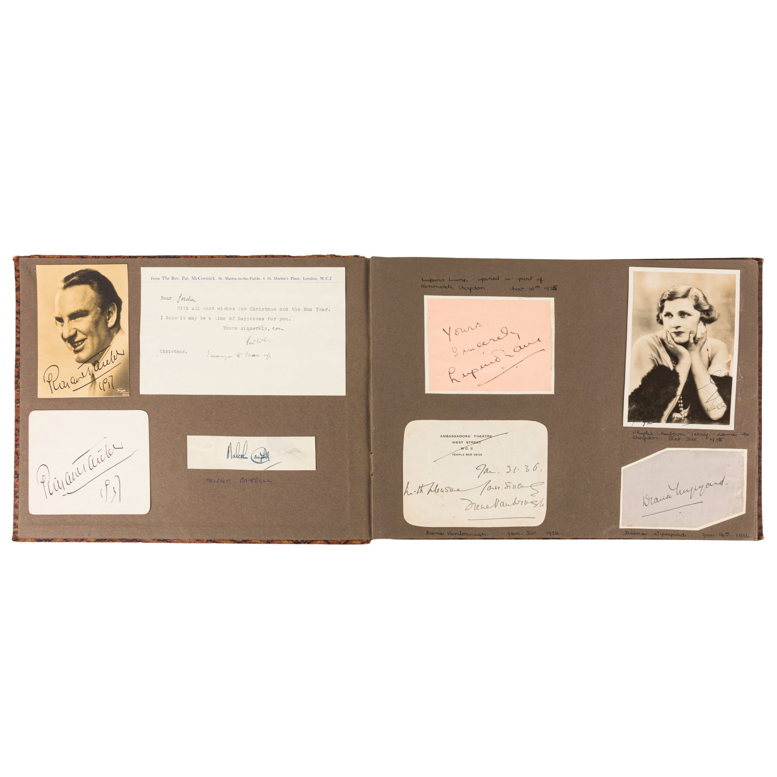Autograph Album.- Incl. Boris Karloff c. 1930s - 2