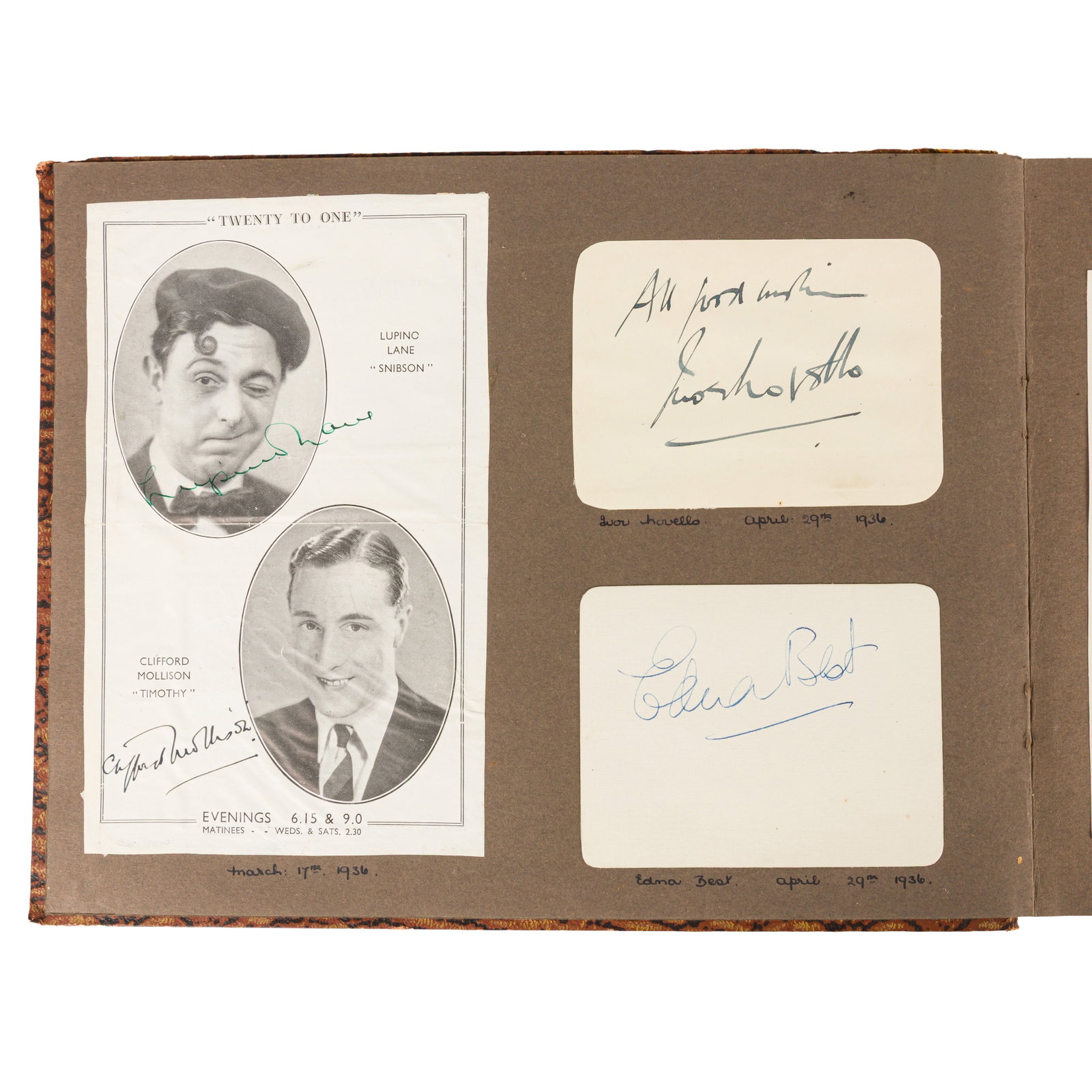 Autograph Album.- Incl. Boris Karloff c. 1930s - 3