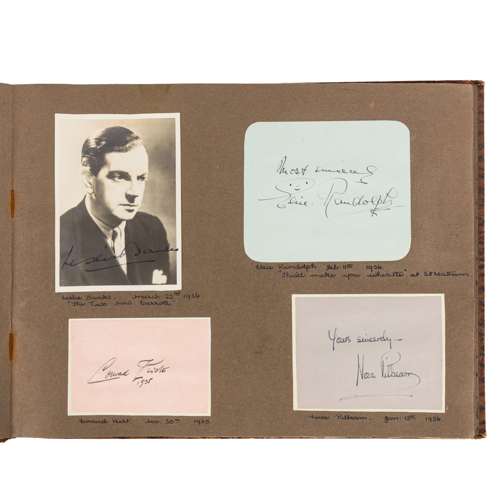 Autograph Album.- Incl. Boris Karloff c. 1930s - 4