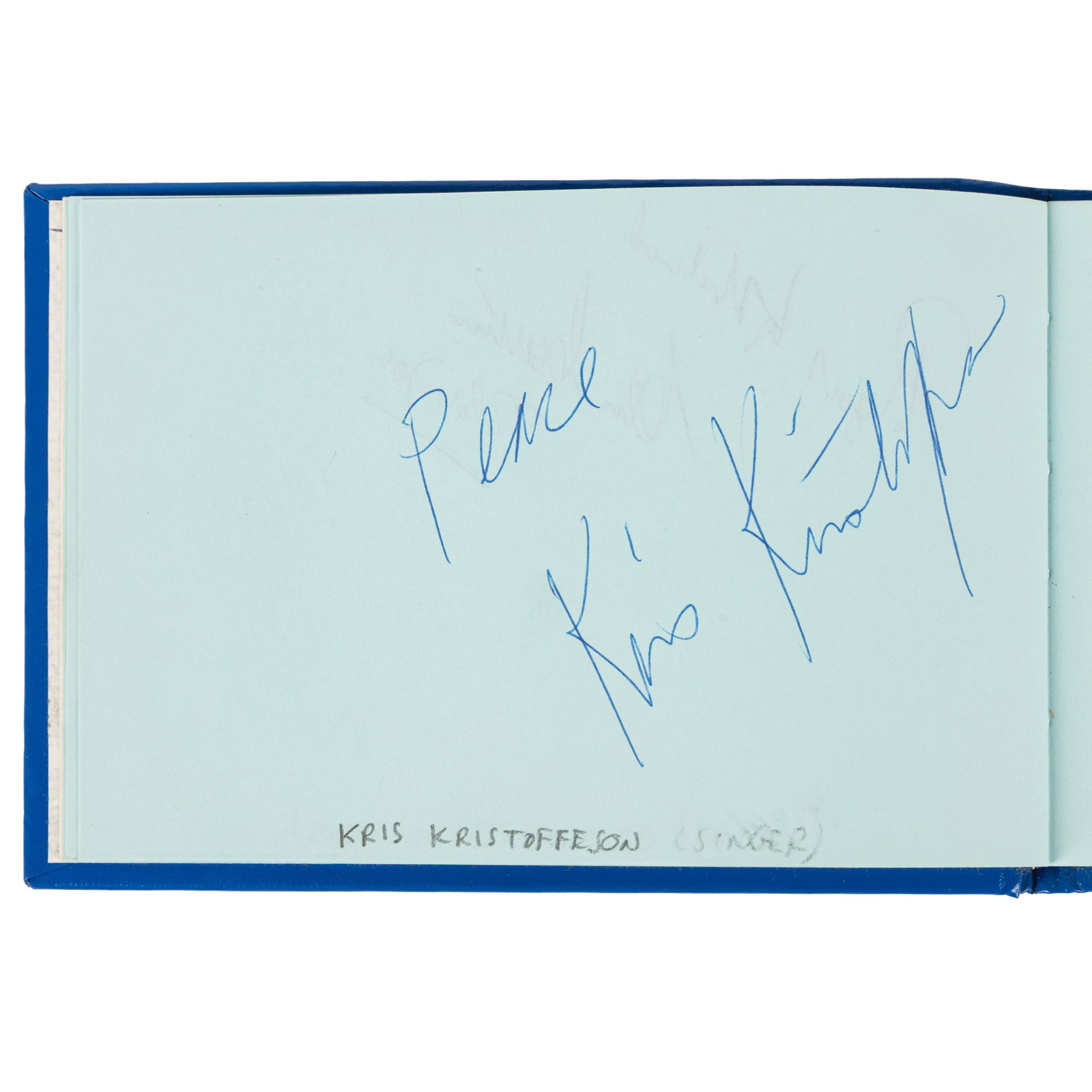 Autograph Album.- Singers and Musicians c. 1990s: Autograph Album.- Singers and Musicians c. 1990s Autograph album featuring signatures by various singers and musicians, including: Danny Williams, Cliff Bennett, the Honeycombs (Peter Pye, Paul