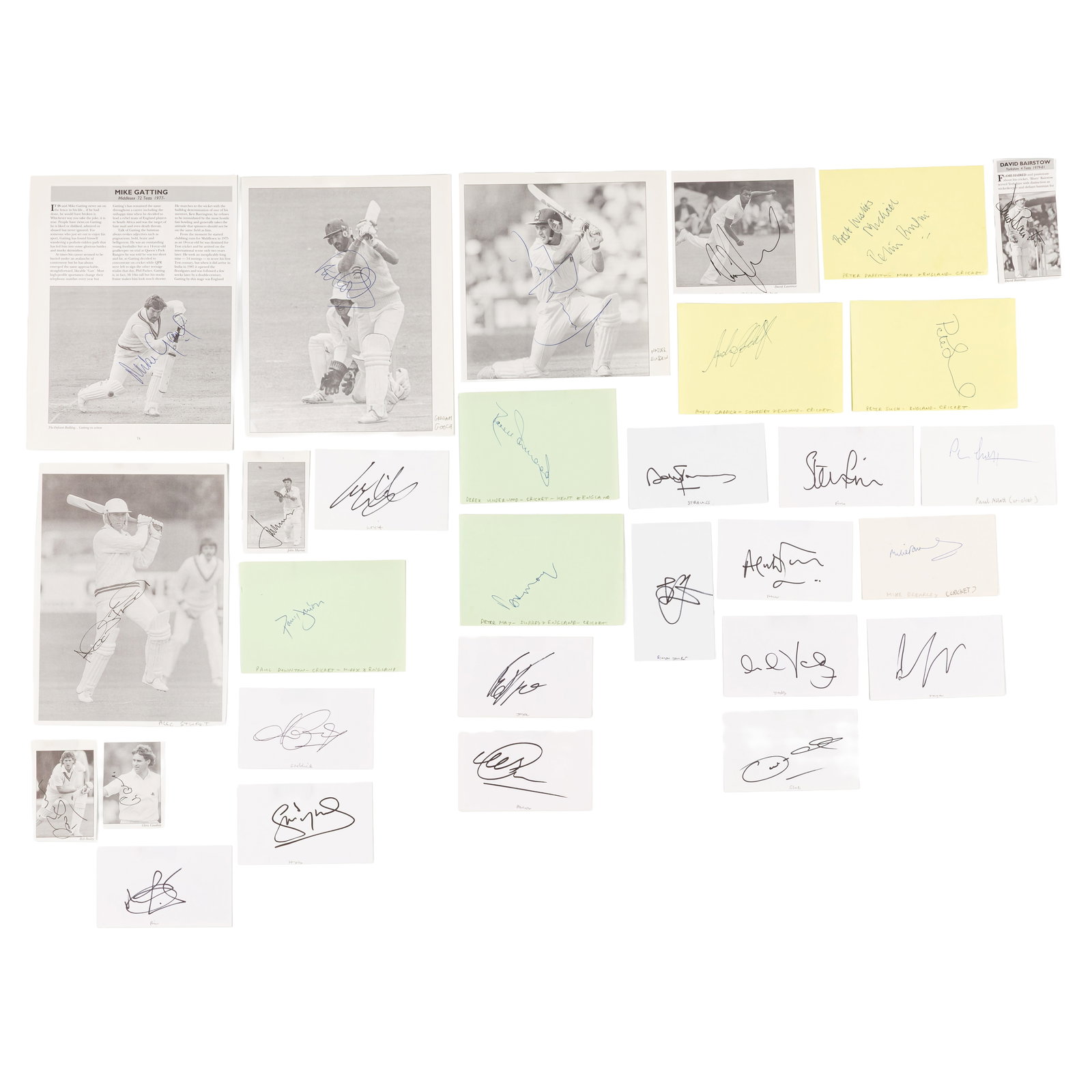 Autograph Collection.- England Cricket Team Signed cards and photographs - 2