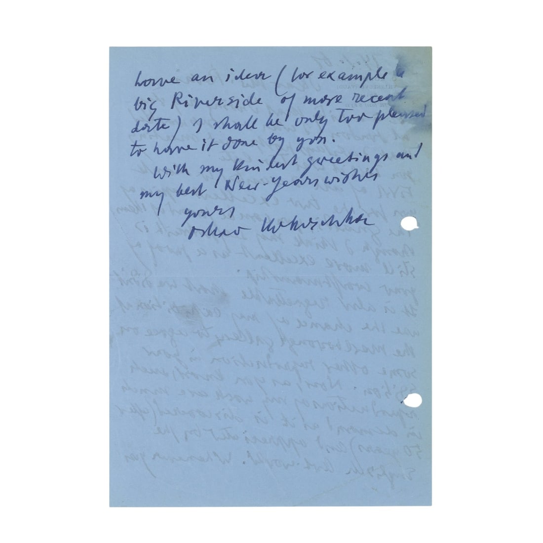 Kokoschka (Oskar) Autograph letter signed ("Oskar Kokoschka") - 2