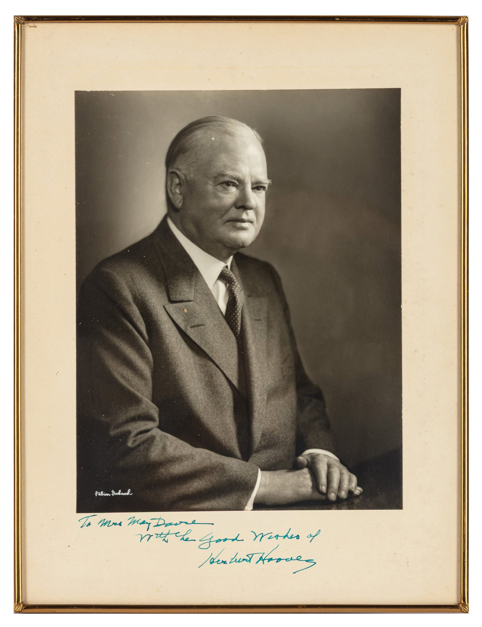 Hoover (Herbert) Signed photograph (1 of 2)