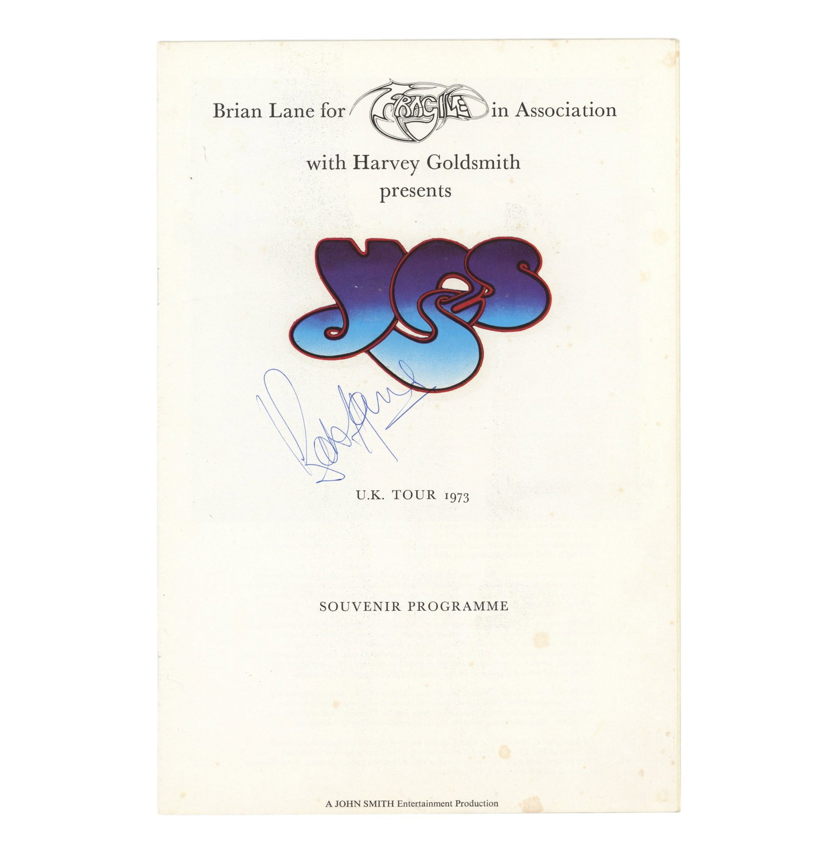 Yes Signed UK Tour Programme, 1973 - 5