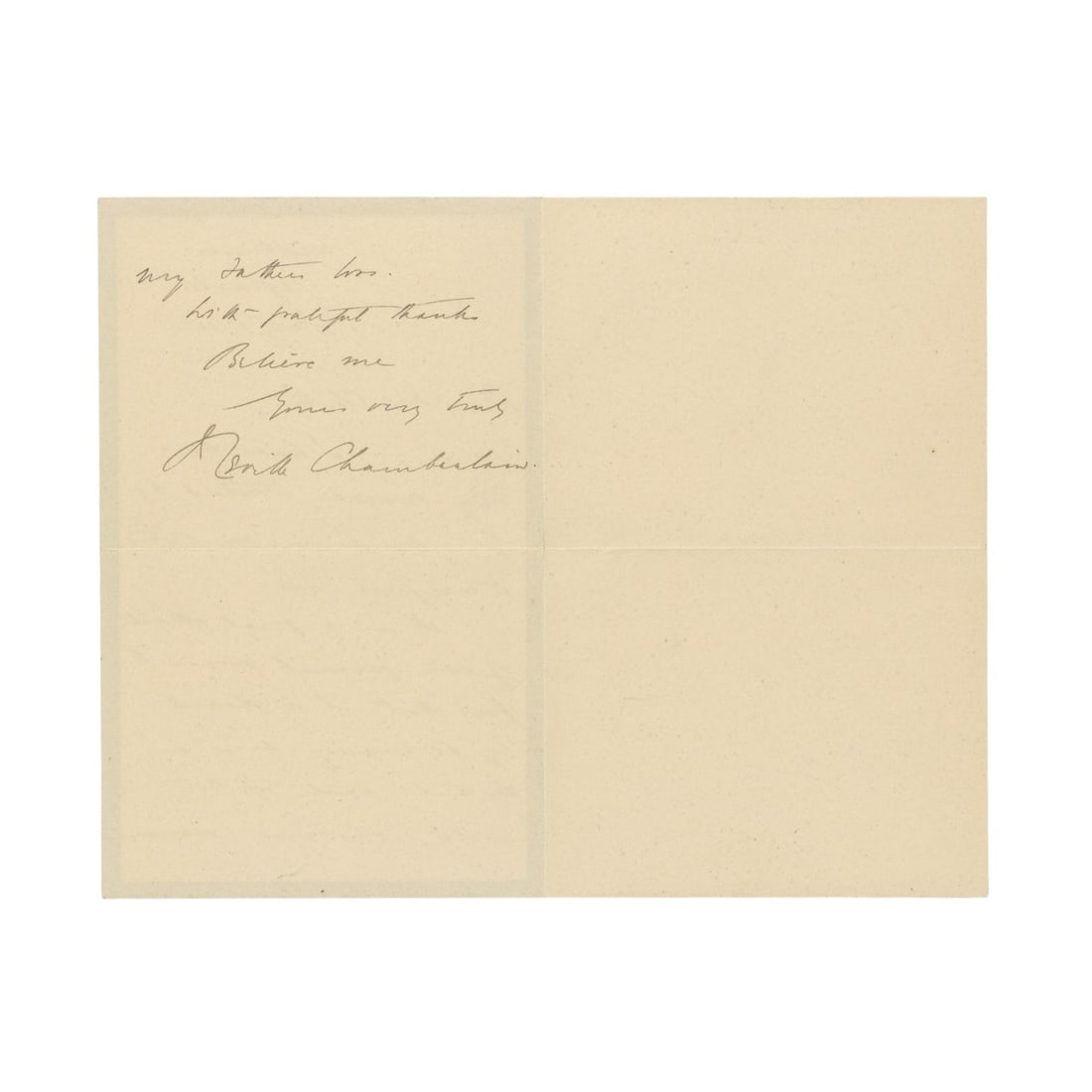 Chamberlain (Neville) Autograph letter signed ("Neville Chamberlain") - 2