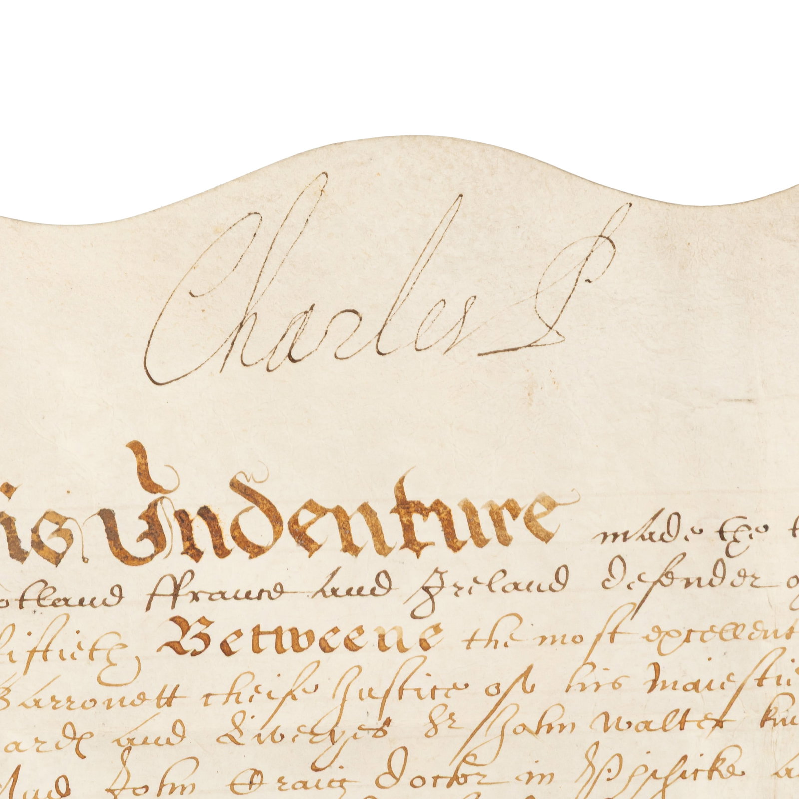 Charles I, King of England, Scotland and Ireland Indenture signed as Prince of Wales ("Charles P") - 2