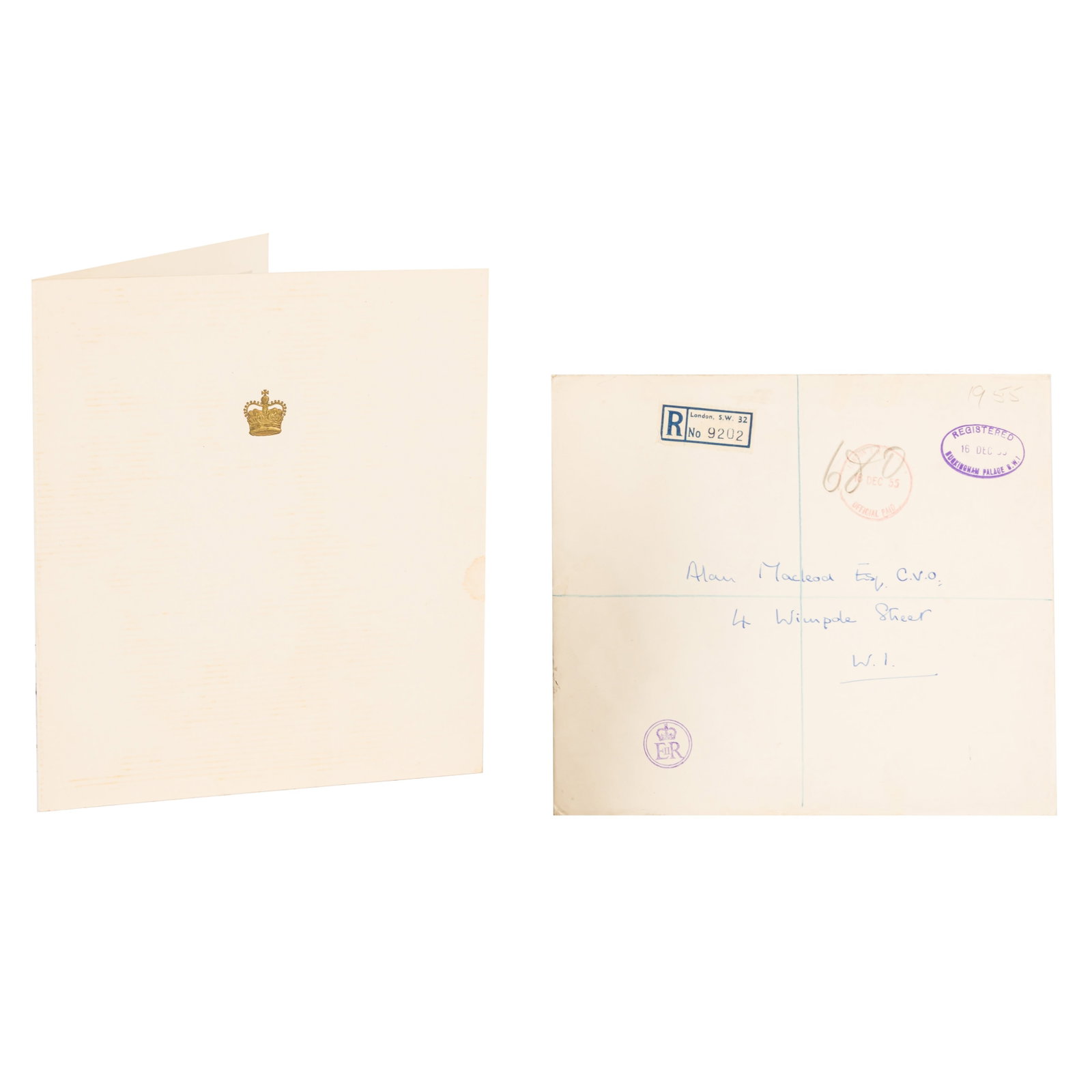 Elizabeth II, Queen of the United Kingdom & Prince Philip Royal Christmas card, 1955 - 3