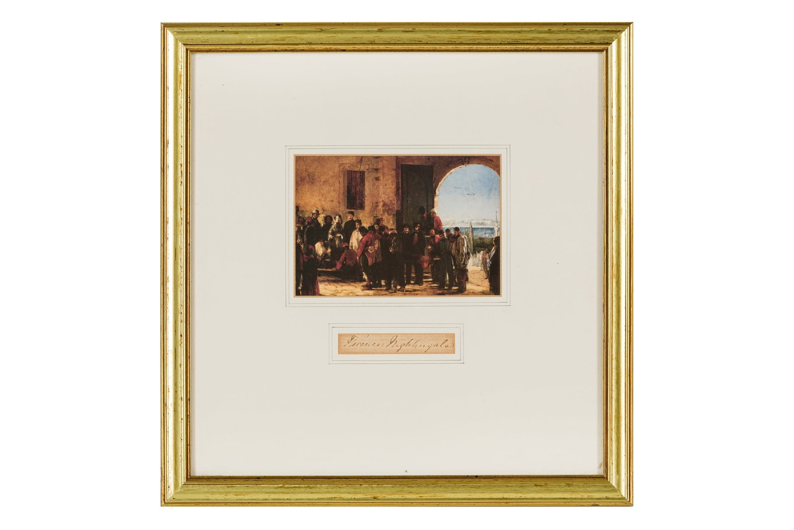 Nightingale (Florence) Clipped signature: Nightingale (Florence) Clipped signature Nightingale (Florence) Ink signature ("Florence Nightingale") clipped from the close of a letter, mounted for display, framed and glazed. Dimensions:overall