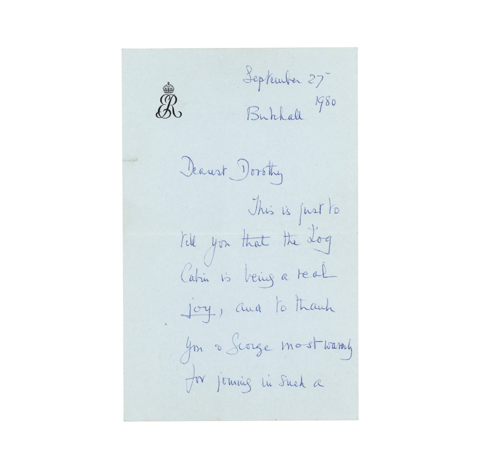 Elizabeth, The Queen Mother Autograph letter signed ("Elizabeth") (1 of 2)
