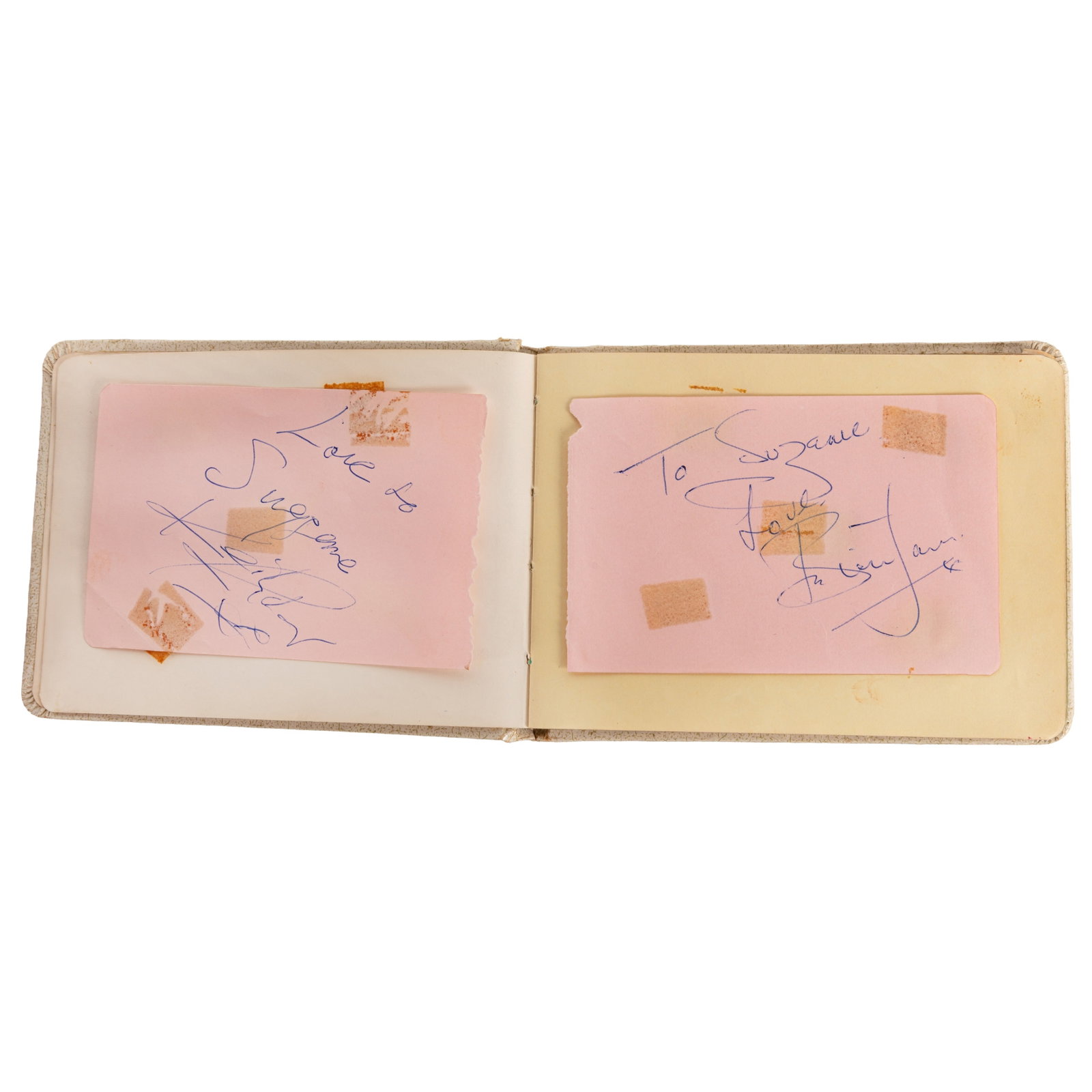Autograph Album.- The Rolling Stones c. 1964: Autograph Album.- The Rolling Stones c. 1964 Autograph album featuring signatures by Brian Jones, Mick Jagger and Keith Richards, all inscribed to Suzanne, signatures originally affixed to album
