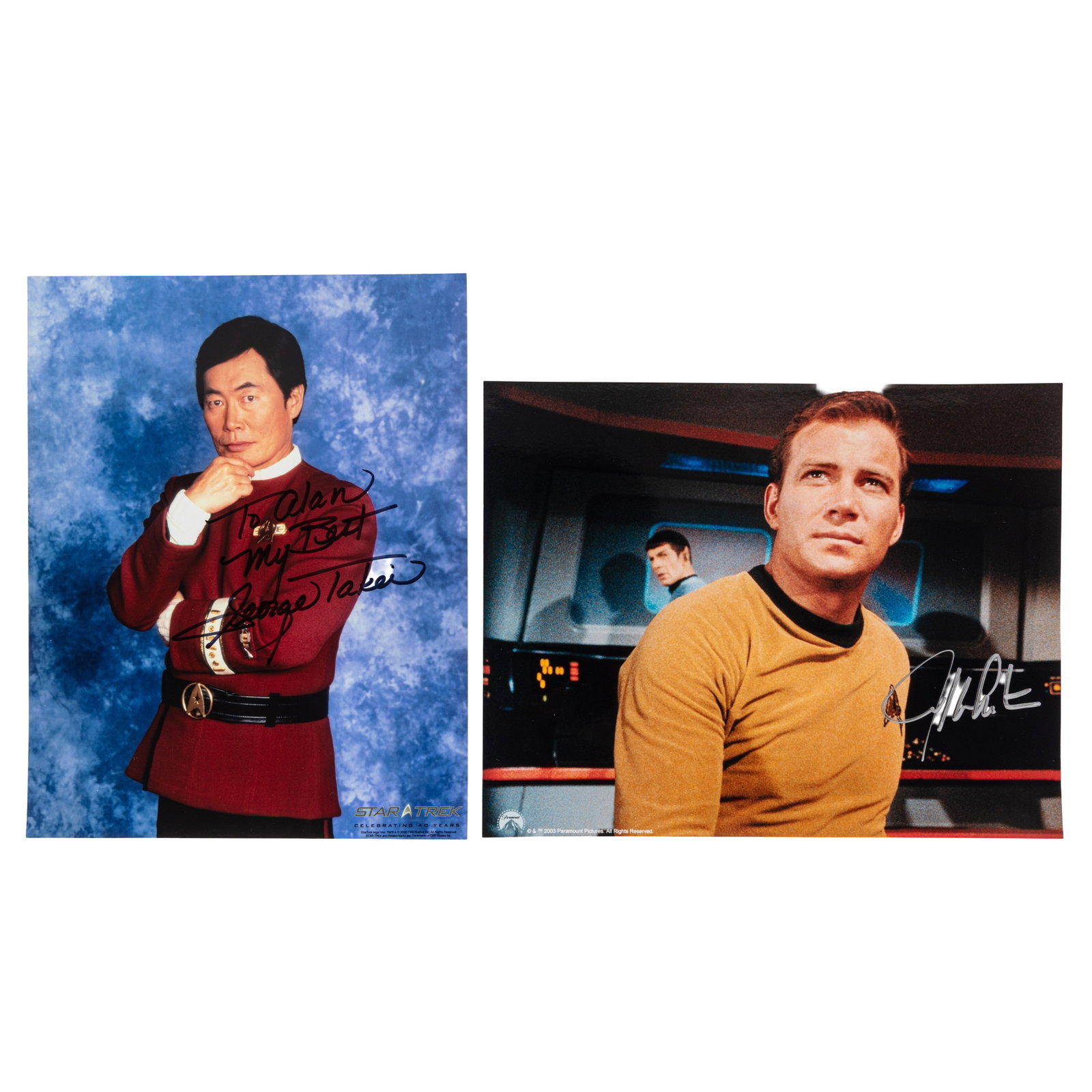 Star Trek.- Shatner & Takei Signed photographs (1 of 1)