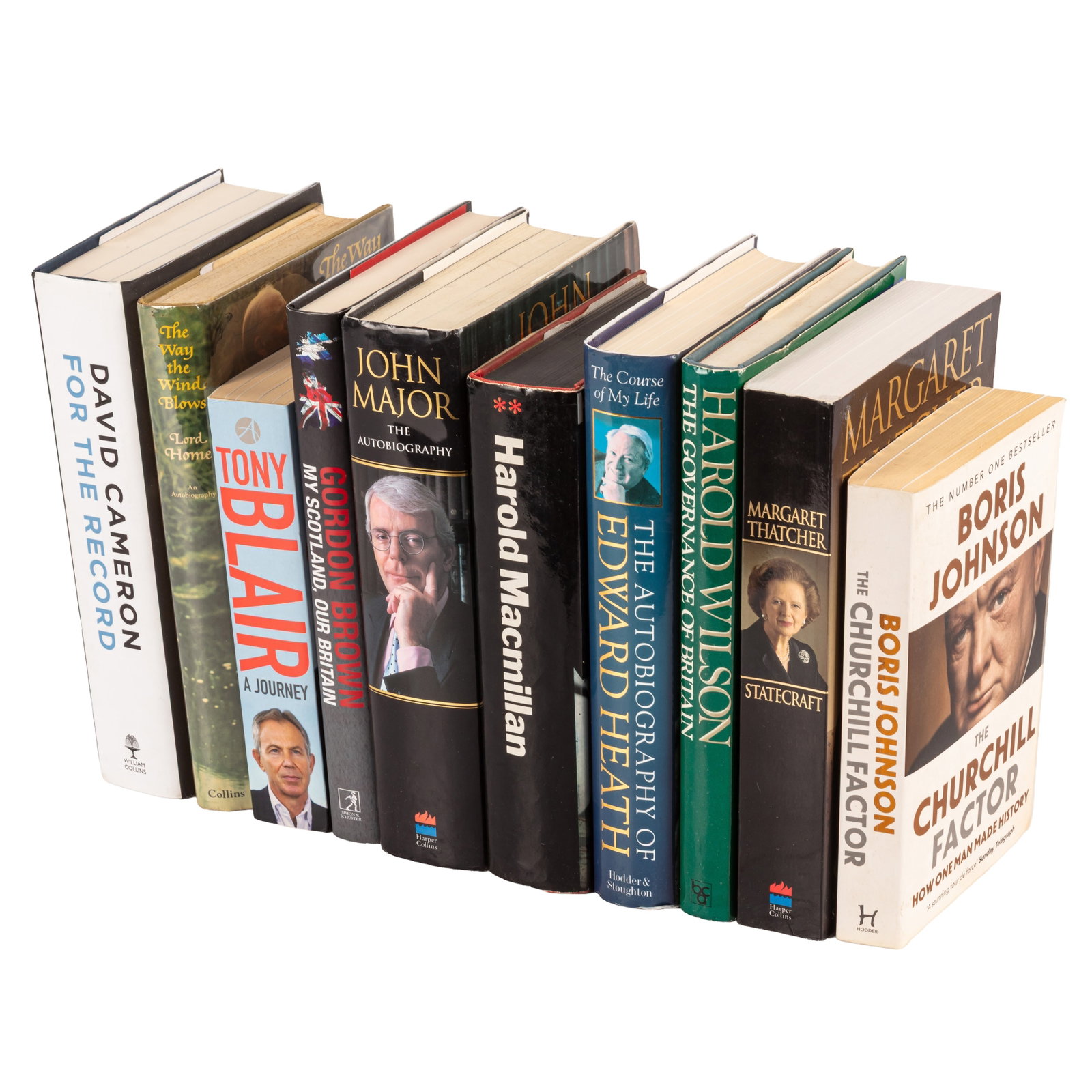 British Prime Ministers.- Signed Books: British Prime Ministers.- Signed Books Group of volumes signed by British Prime Ministers, comprising: Macmillan (Harold) The Blast of War, 1939-1945, 1967; Douglas-Home (Alec) The Way The Wind