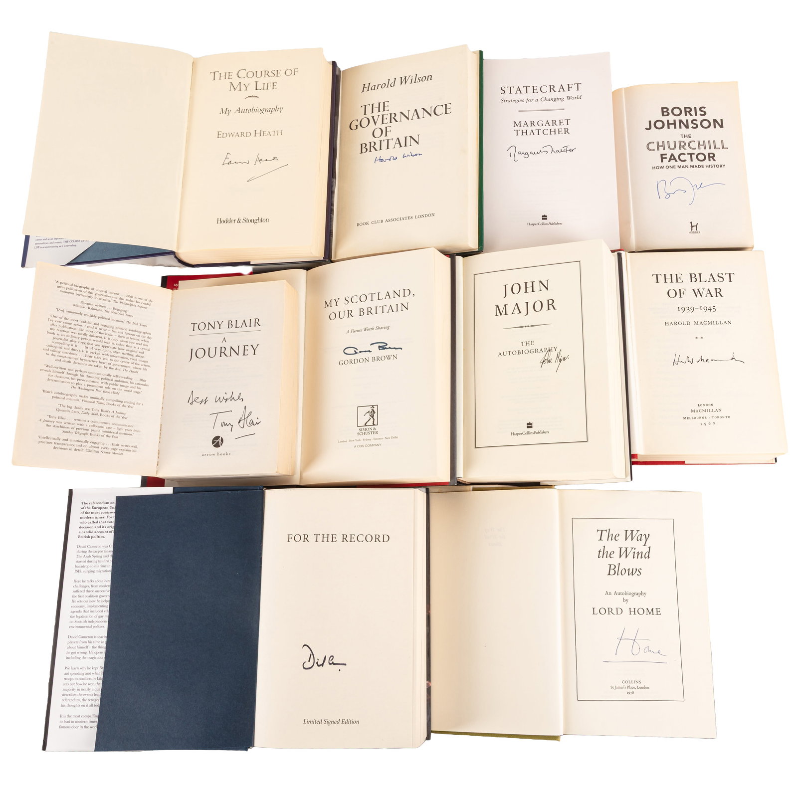 British Prime Ministers.- Signed Books - 2