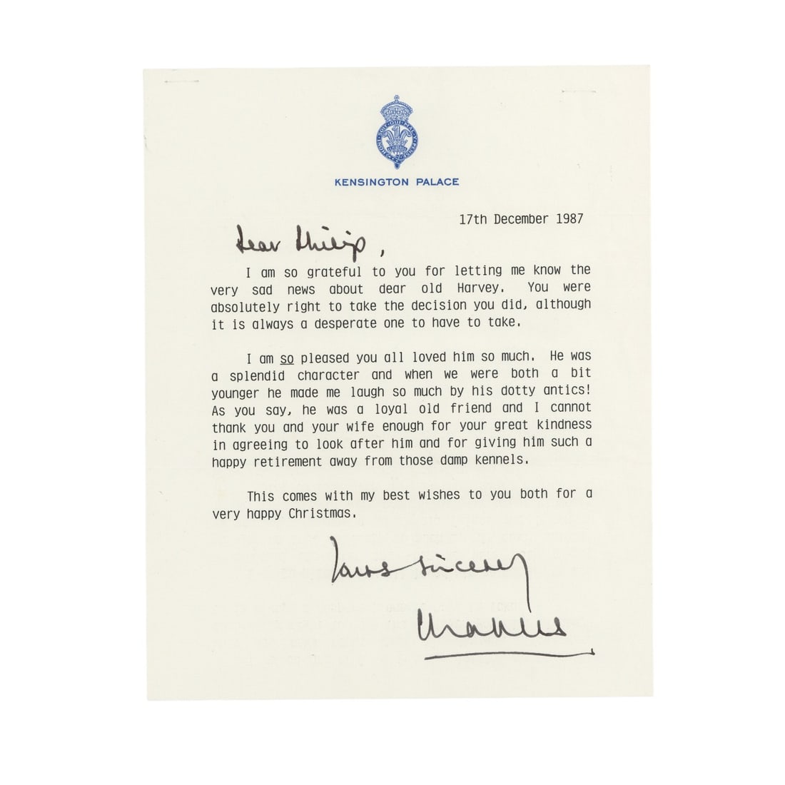 Charles III, King of the United Kingdom Group of letters and ephemera (1 of 3)