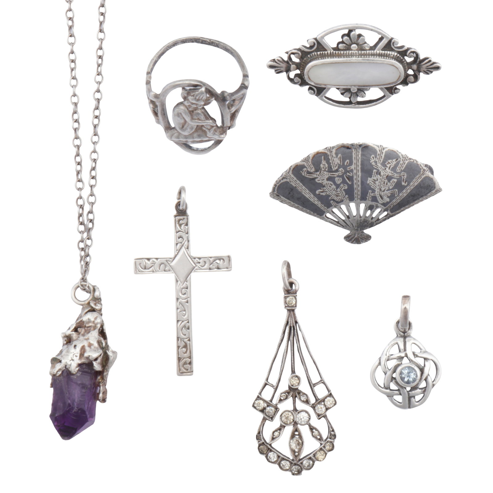 A collection of silver jewellery White metal (1 of 1)