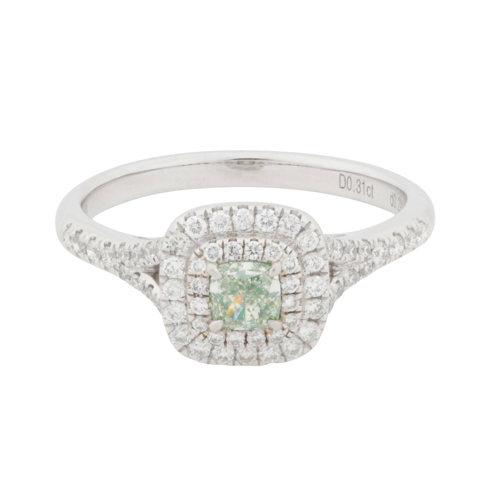 A green and white diamond cluster ring White metal (1 of 5)