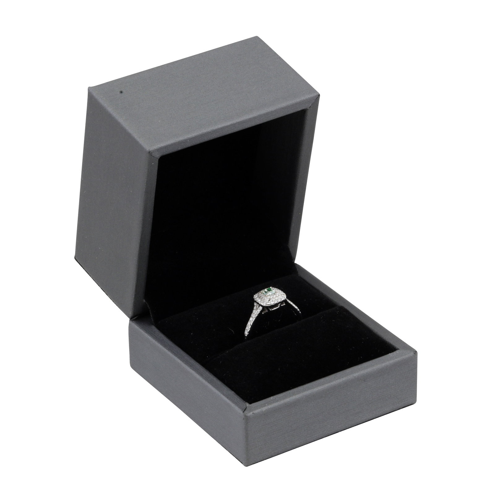 A green and white diamond cluster ring White metal - 5