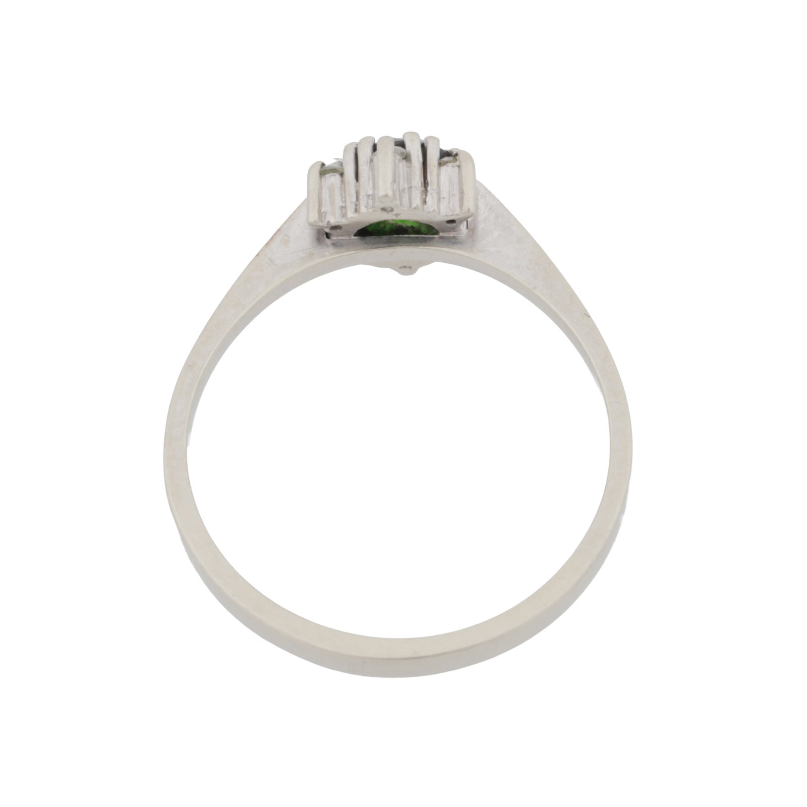 A sapphire and white sapphire ring White metal - 3