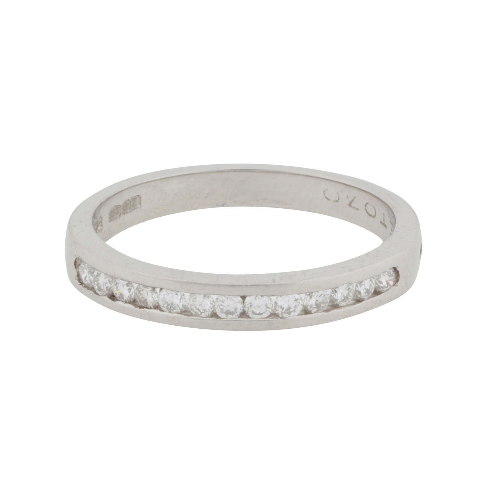 A brilliant-cut diamond half eternity ring, circa 1999 Platinum (1 of 2)