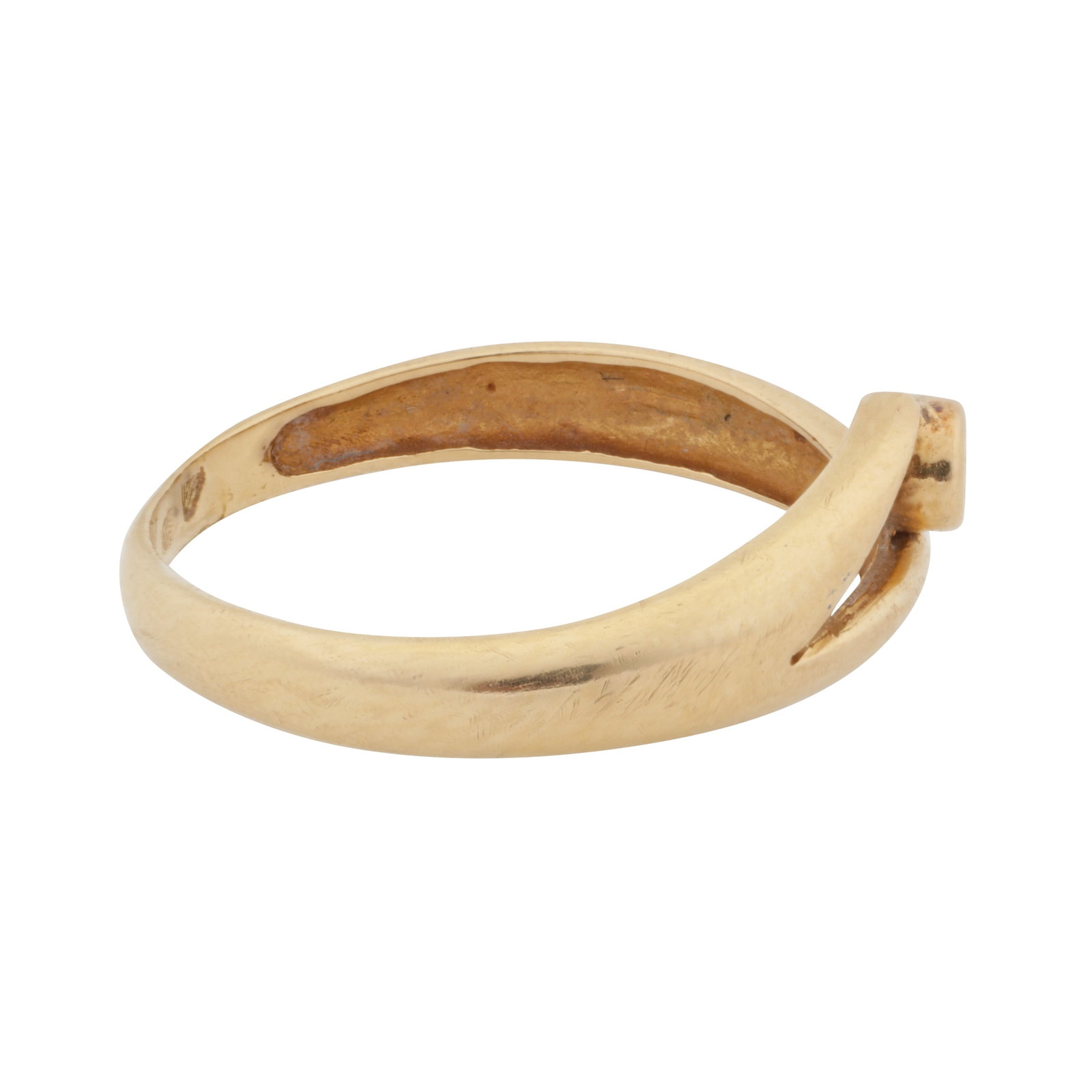 A diamond single stone ring Yellow metal - 2
