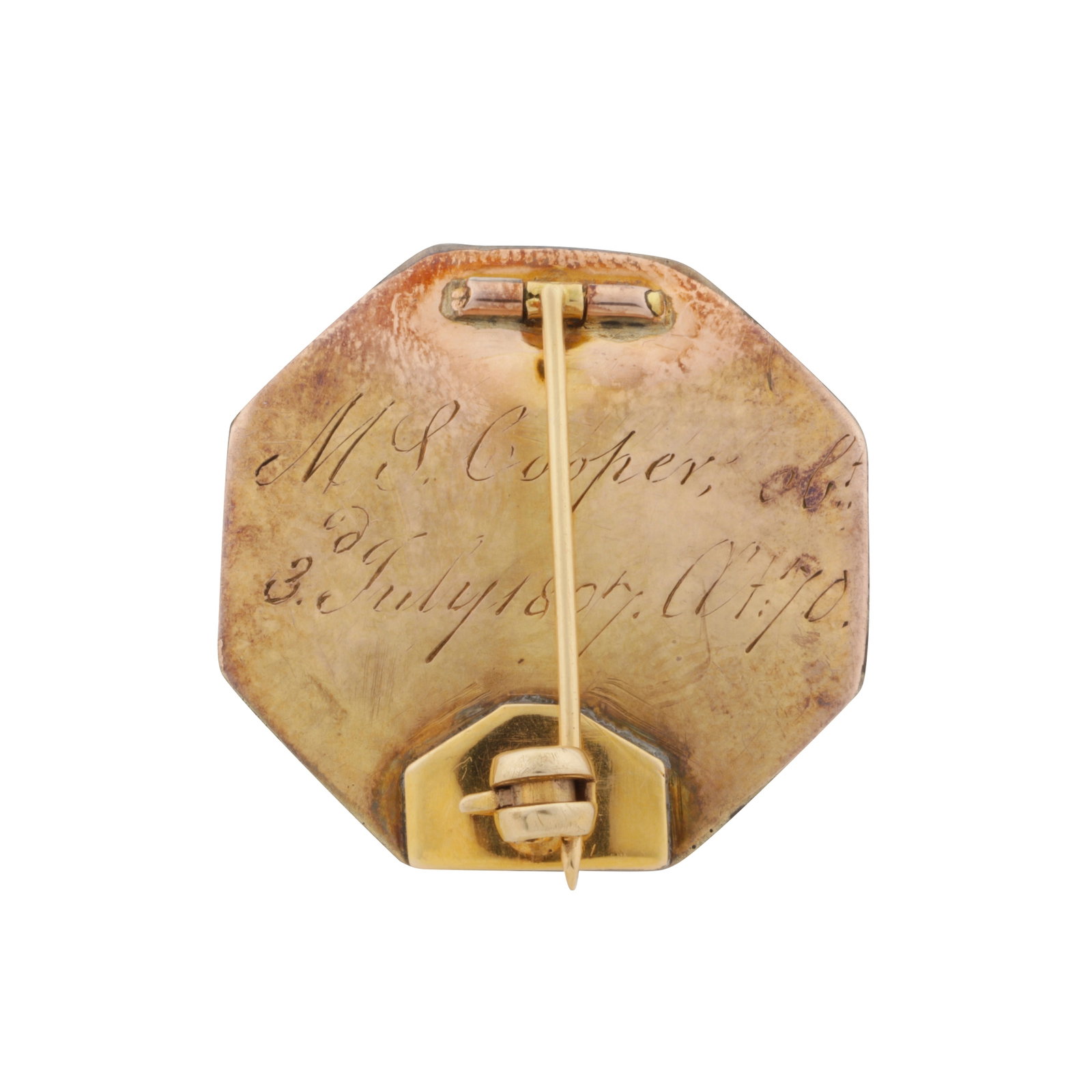 A diamond brooch Yellow metal - 2