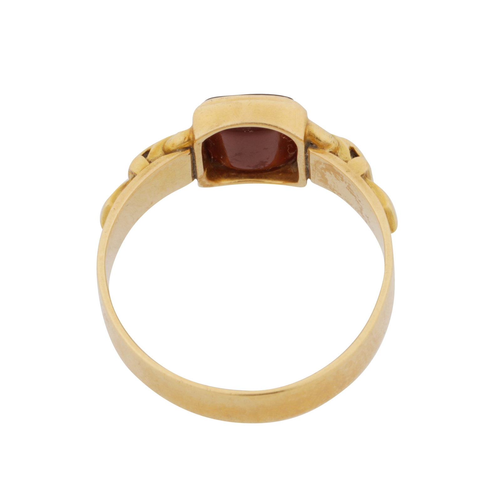 A carnelian single stone ring 18ct yellow gold - 3