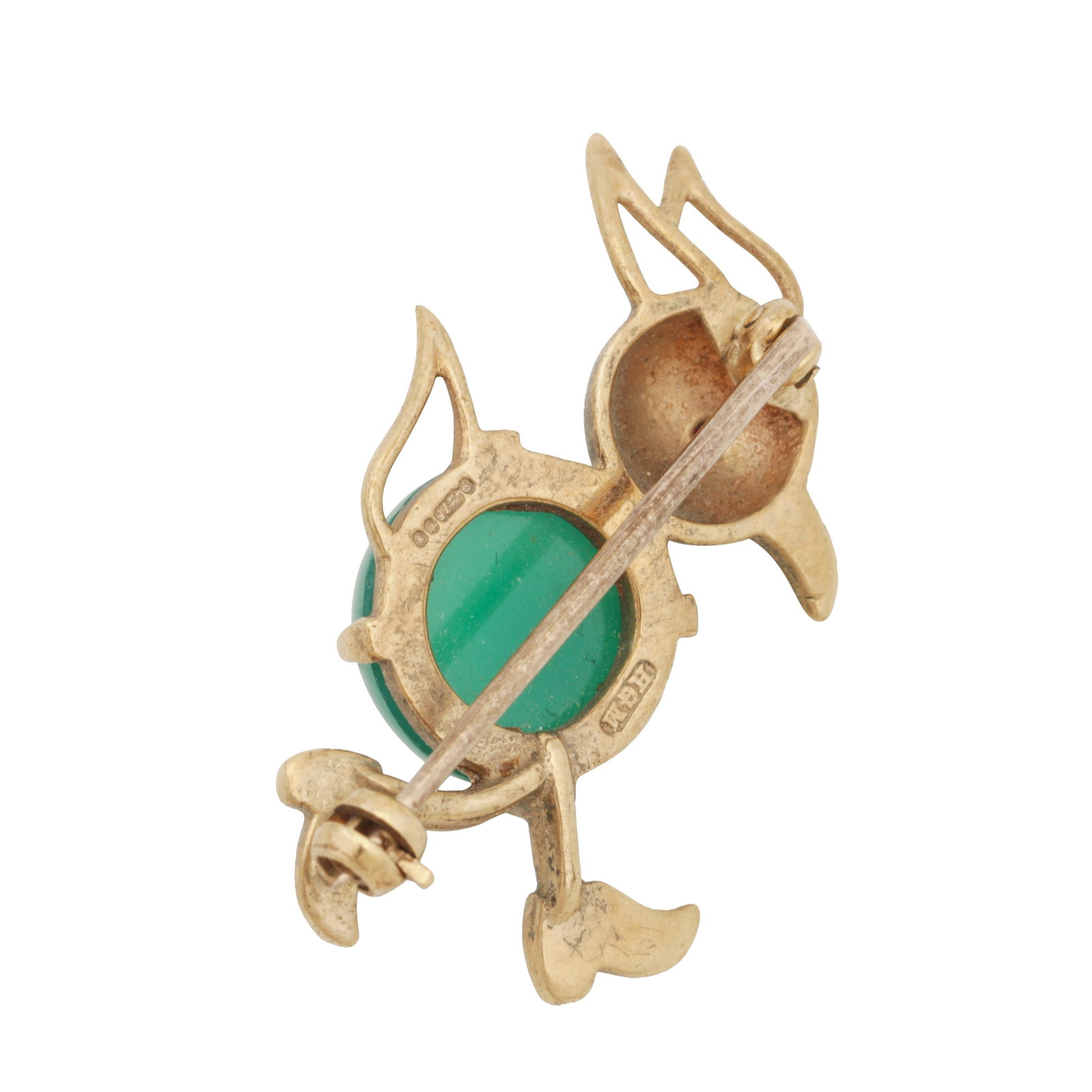 A chalcedony and ruby character brooch 9ct yellow gold - 2