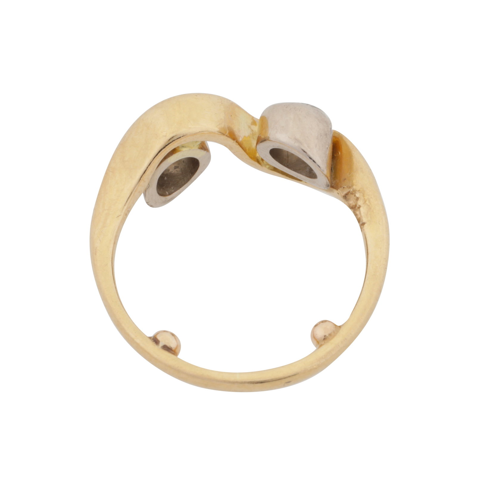 A diamond two stone ring Yellow metal - 3