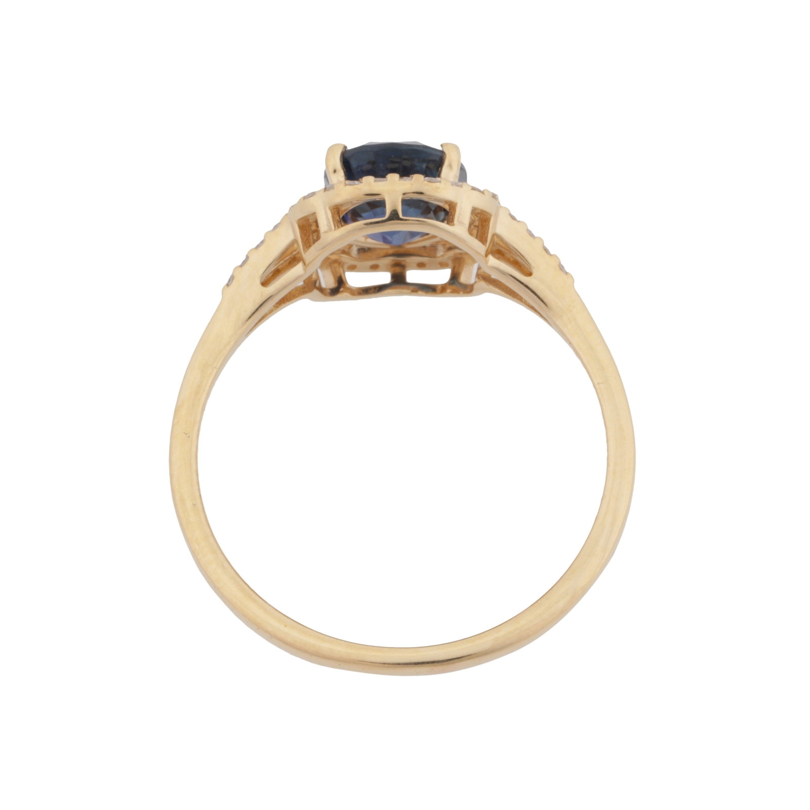A sapphire and diamond ring Yellow metal - 4