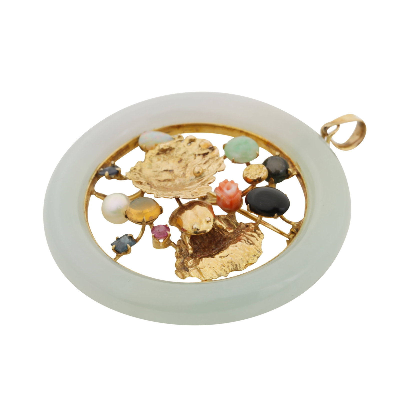 A multi gem-set pendant Yellow metal - 2