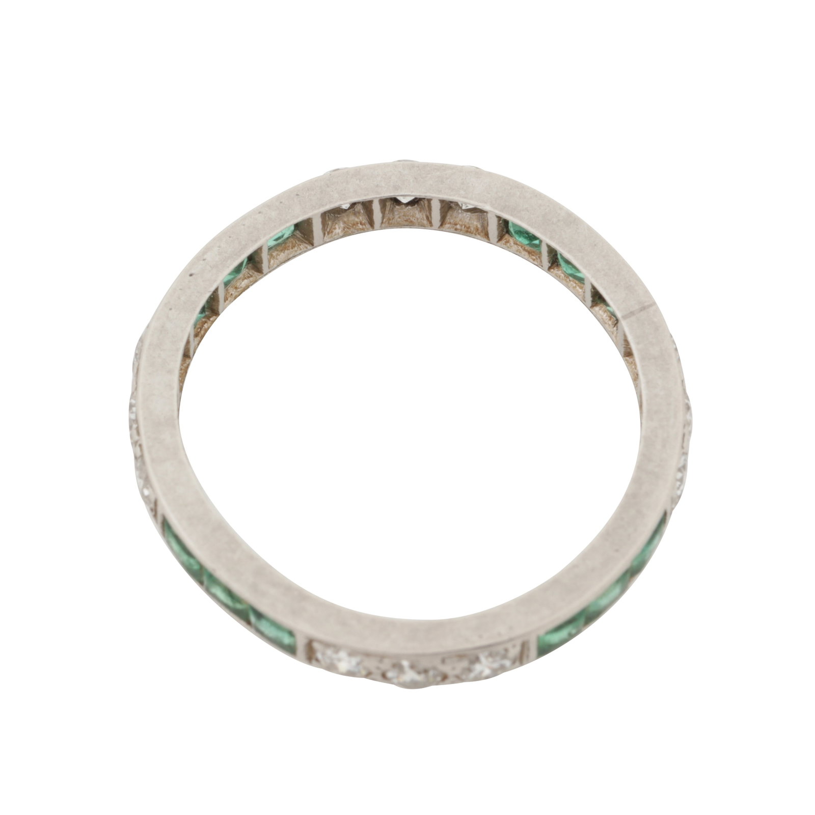 An emerald and diamond full eternity ring White metal - 3