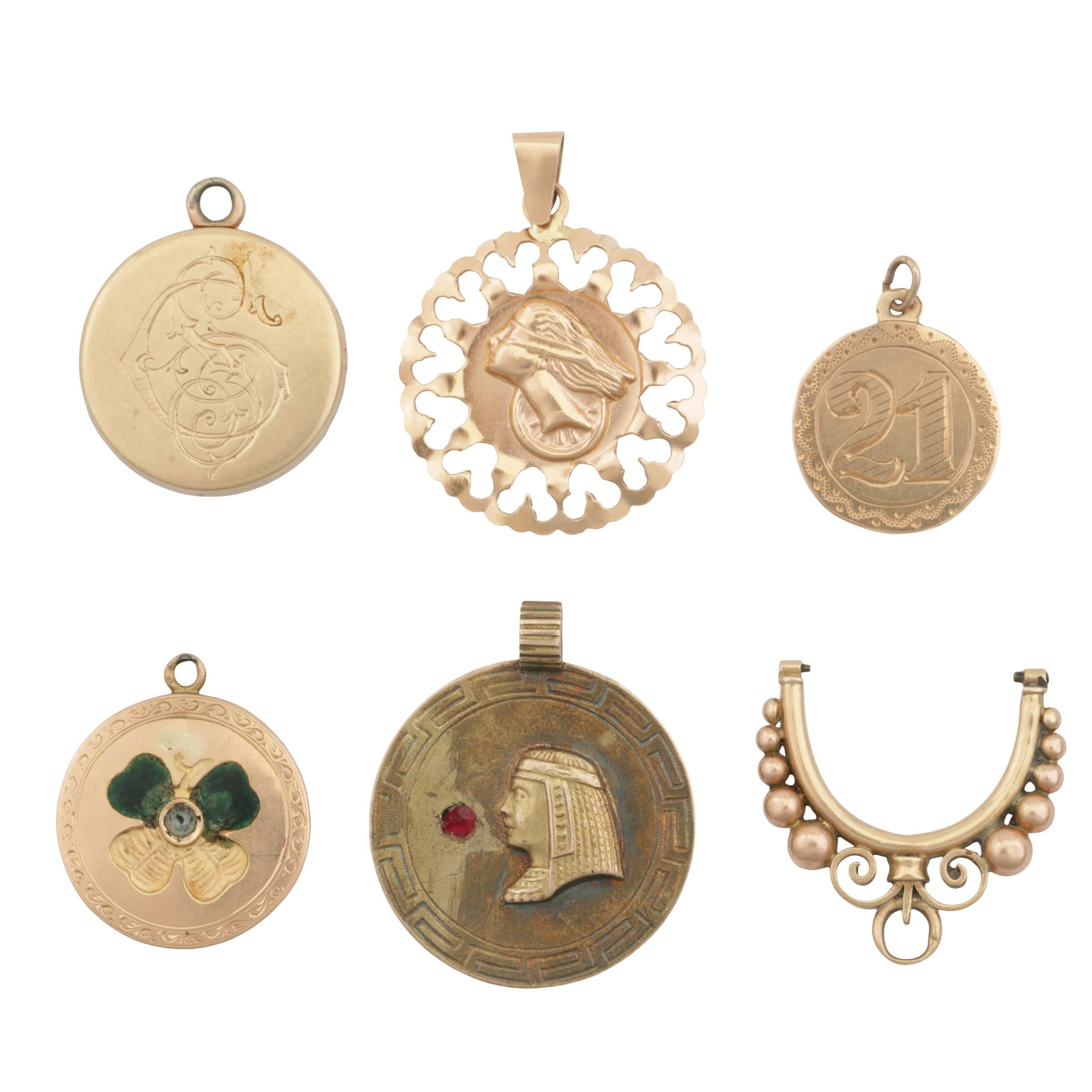 Six pendants Yellow metal (1 of 1)