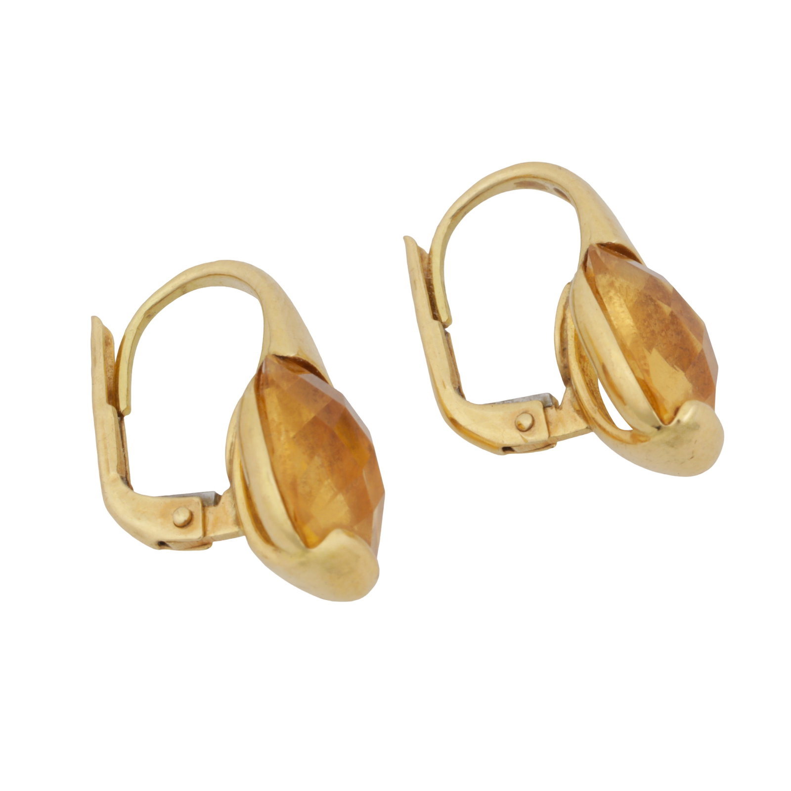 A pair of citrine earrings Yellow metal - 2